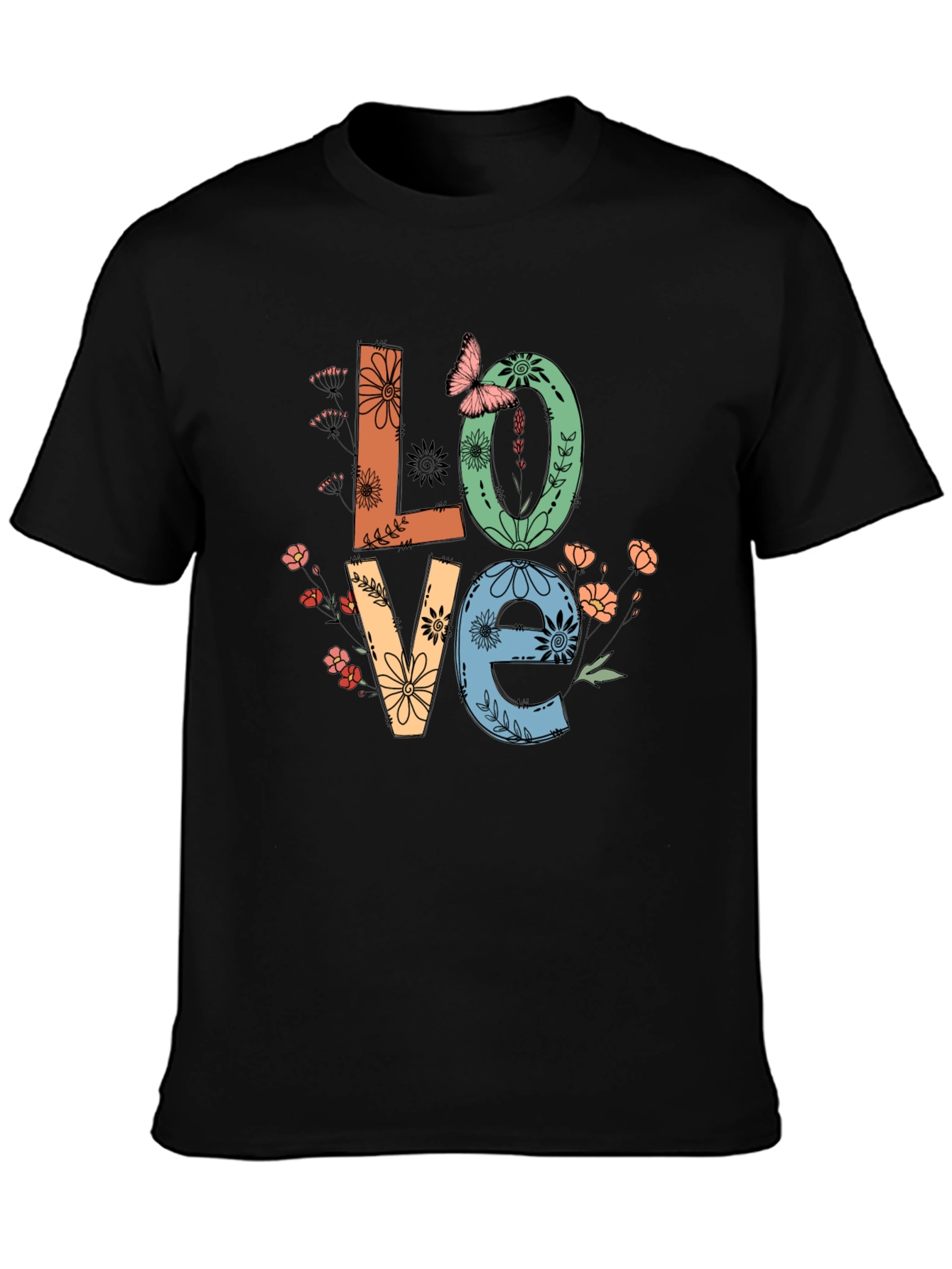 Floral Love Graphic Tee - Stylish Unisex T-Shirt
