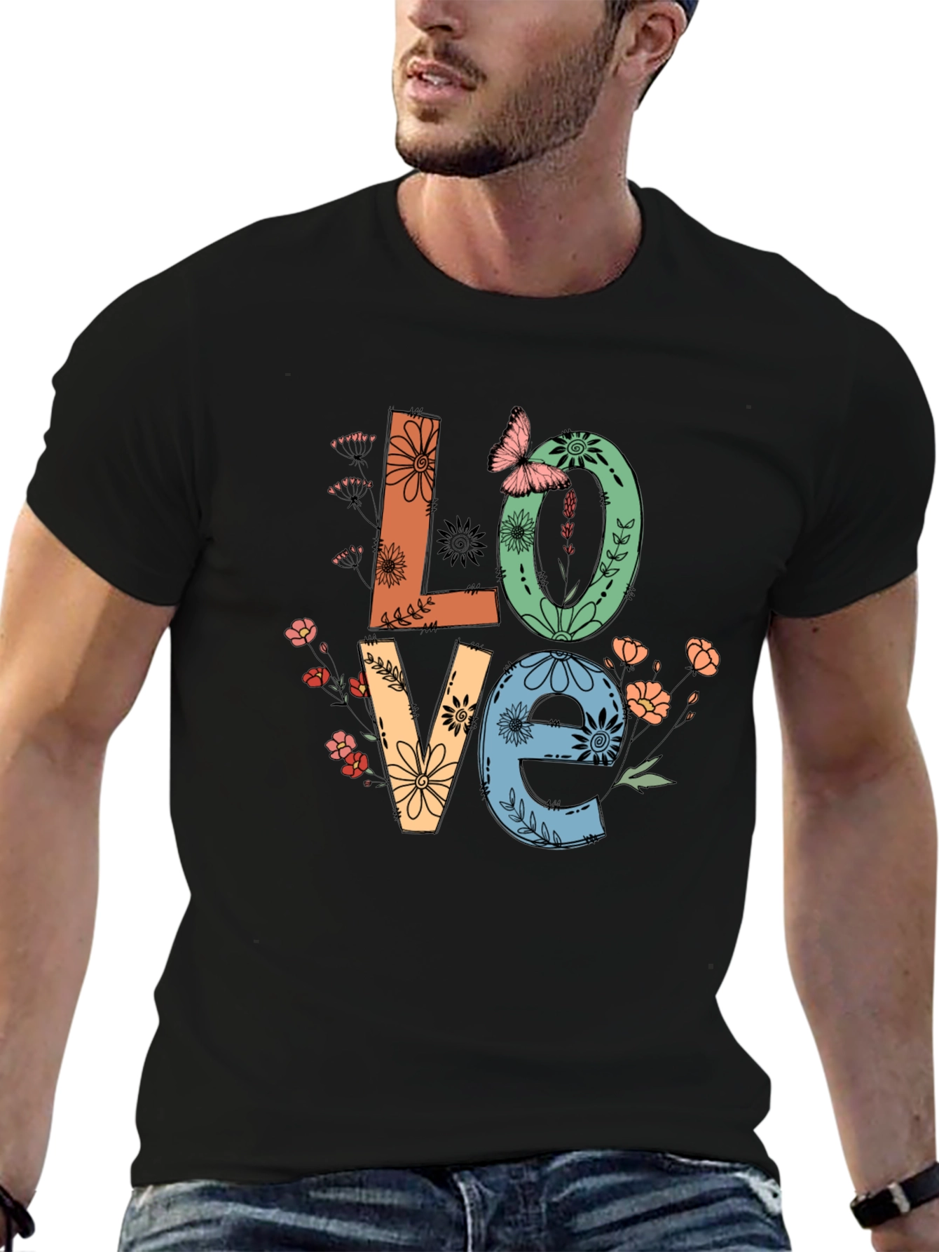 Floral Love Graphic Tee - Stylish Unisex T-Shirt