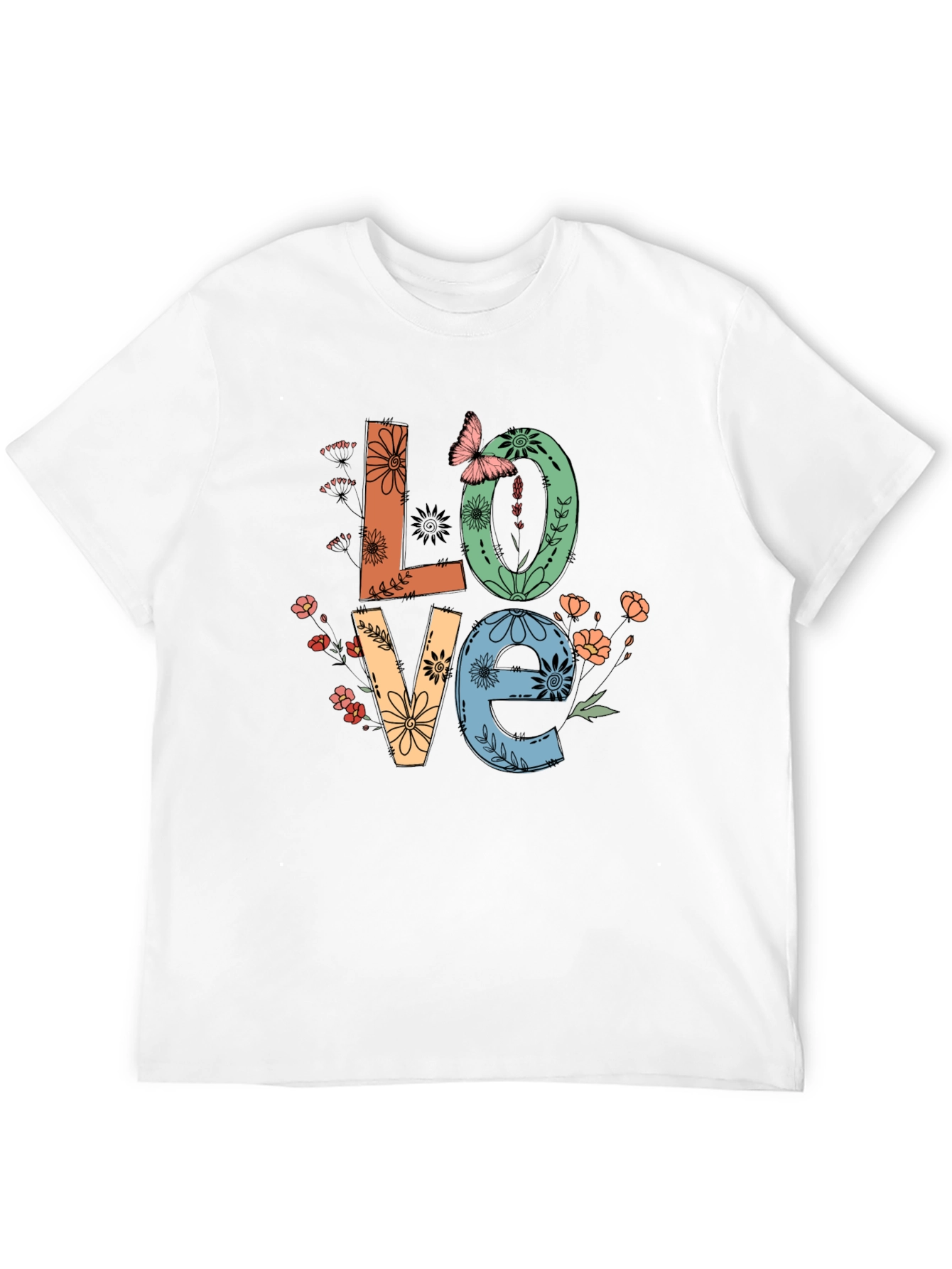 Floral Love Graphic Tee - Stylish Unisex T-Shirt