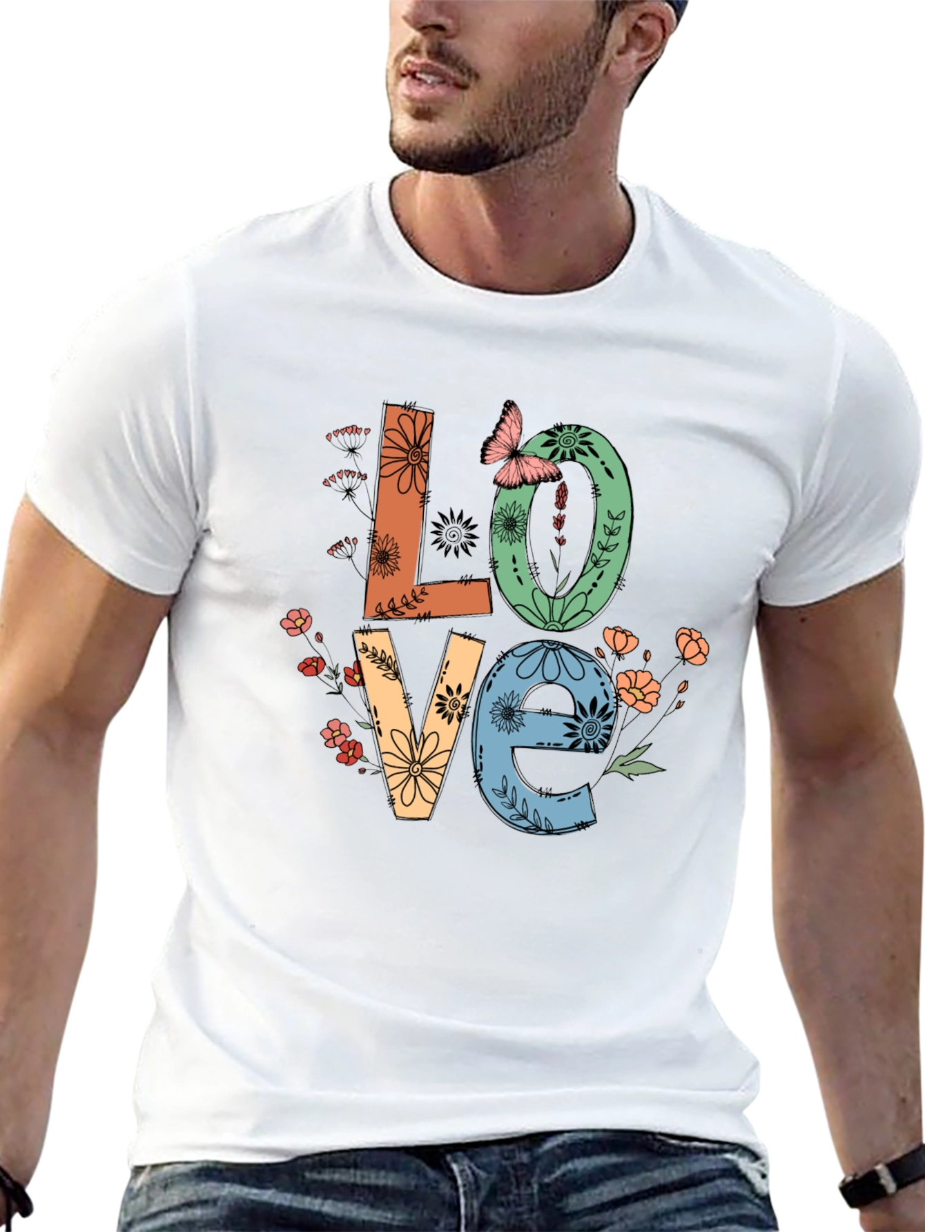 Floral Love Graphic Tee - Stylish Unisex T-Shirt