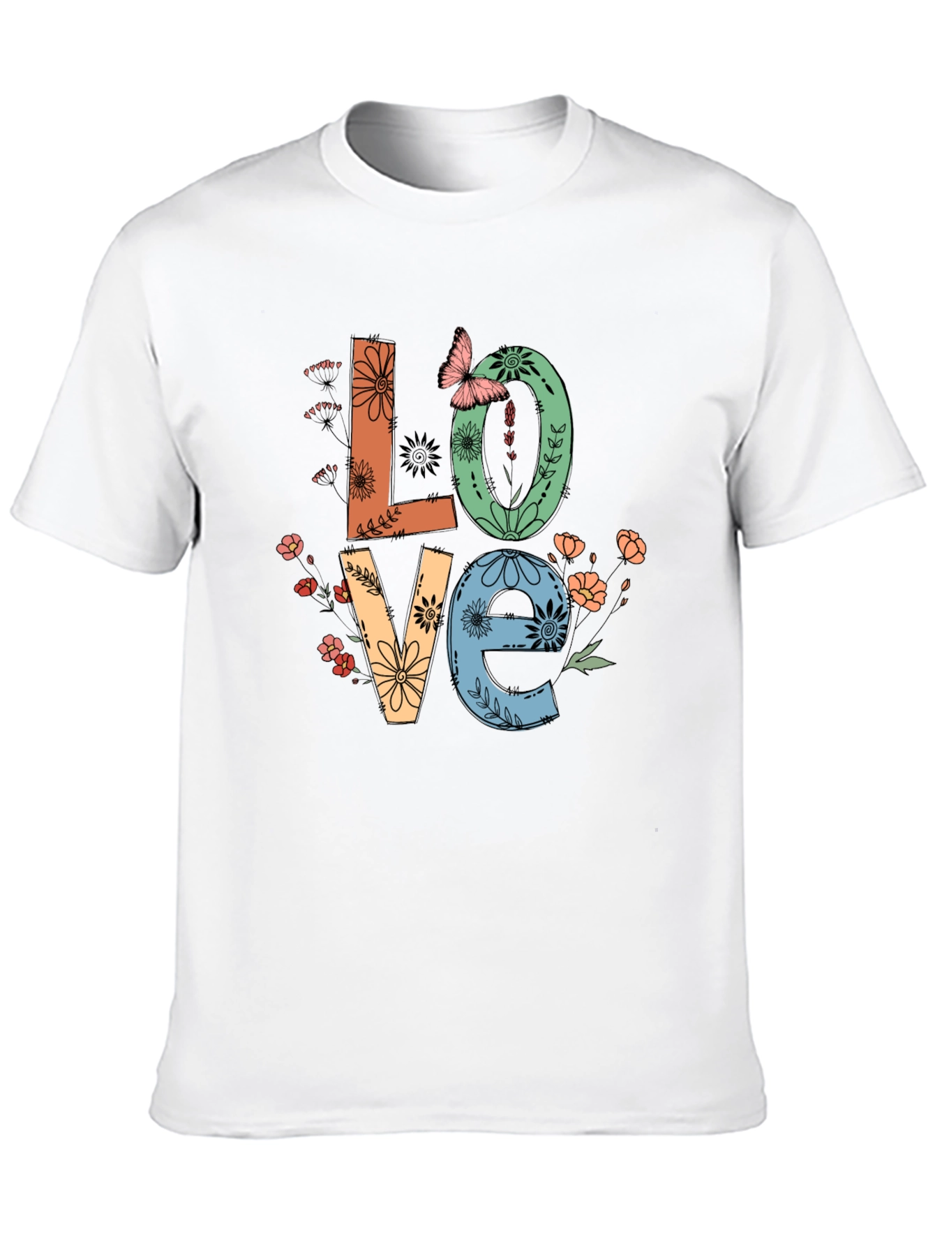 Floral Love Graphic Tee - Stylish Unisex T-Shirt