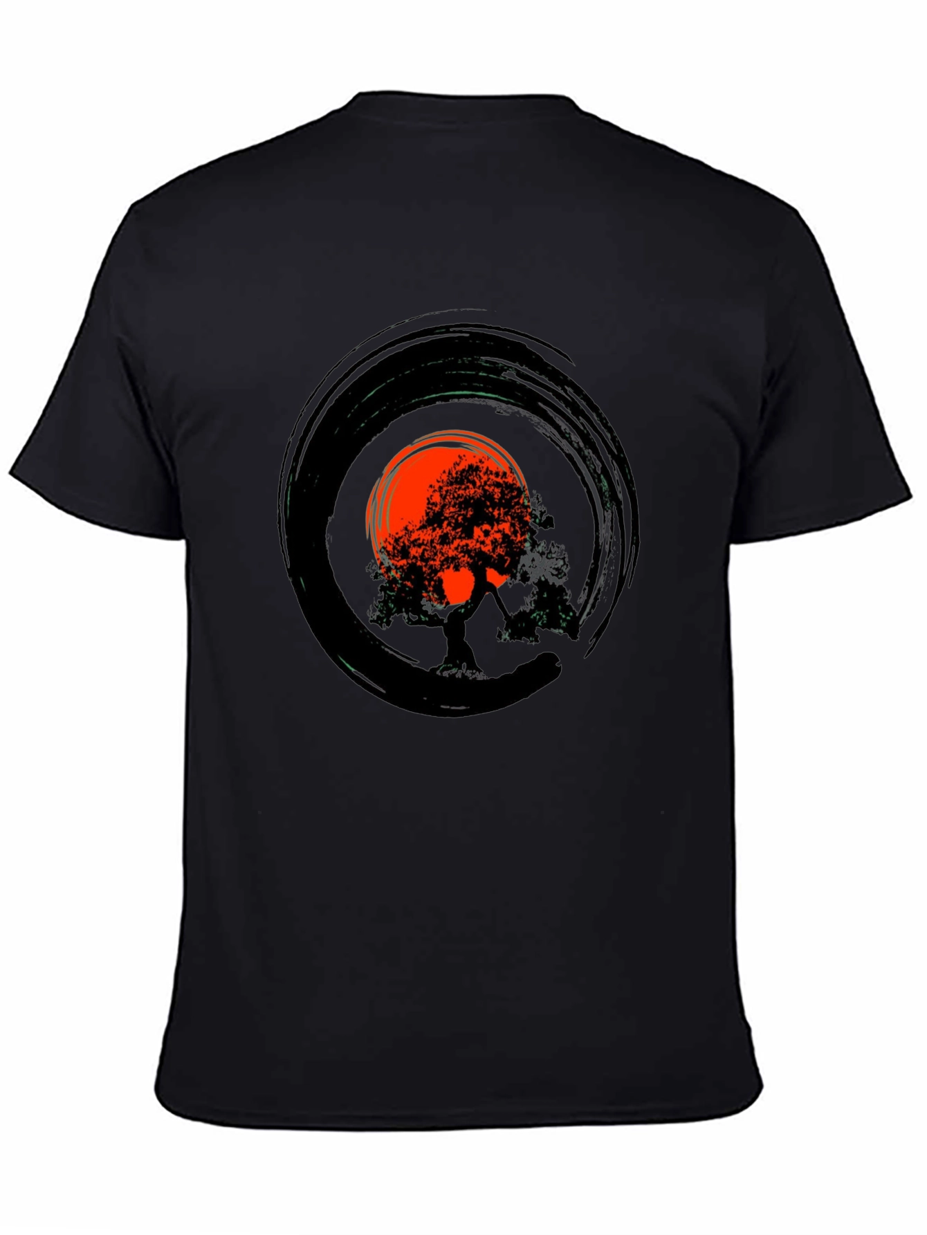 Zen Tree Circle Graphic Tee - Black