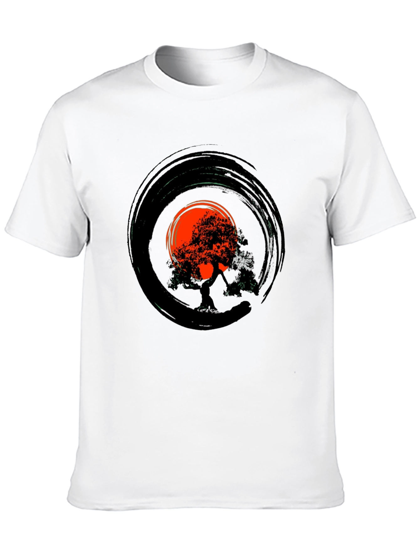 Zen Tree Circle Graphic Tee - Black