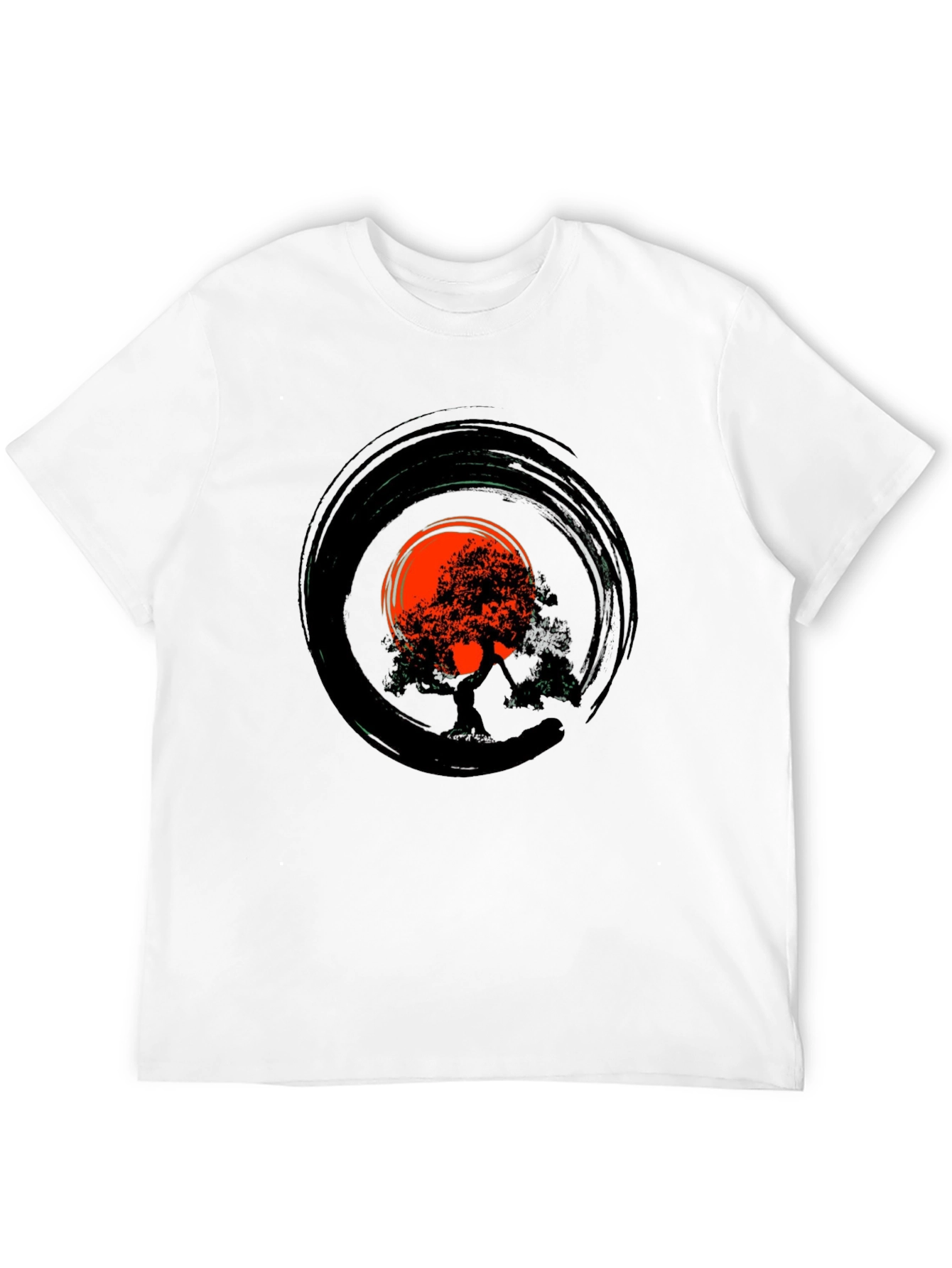 Zen Tree Circle Graphic Tee - Black