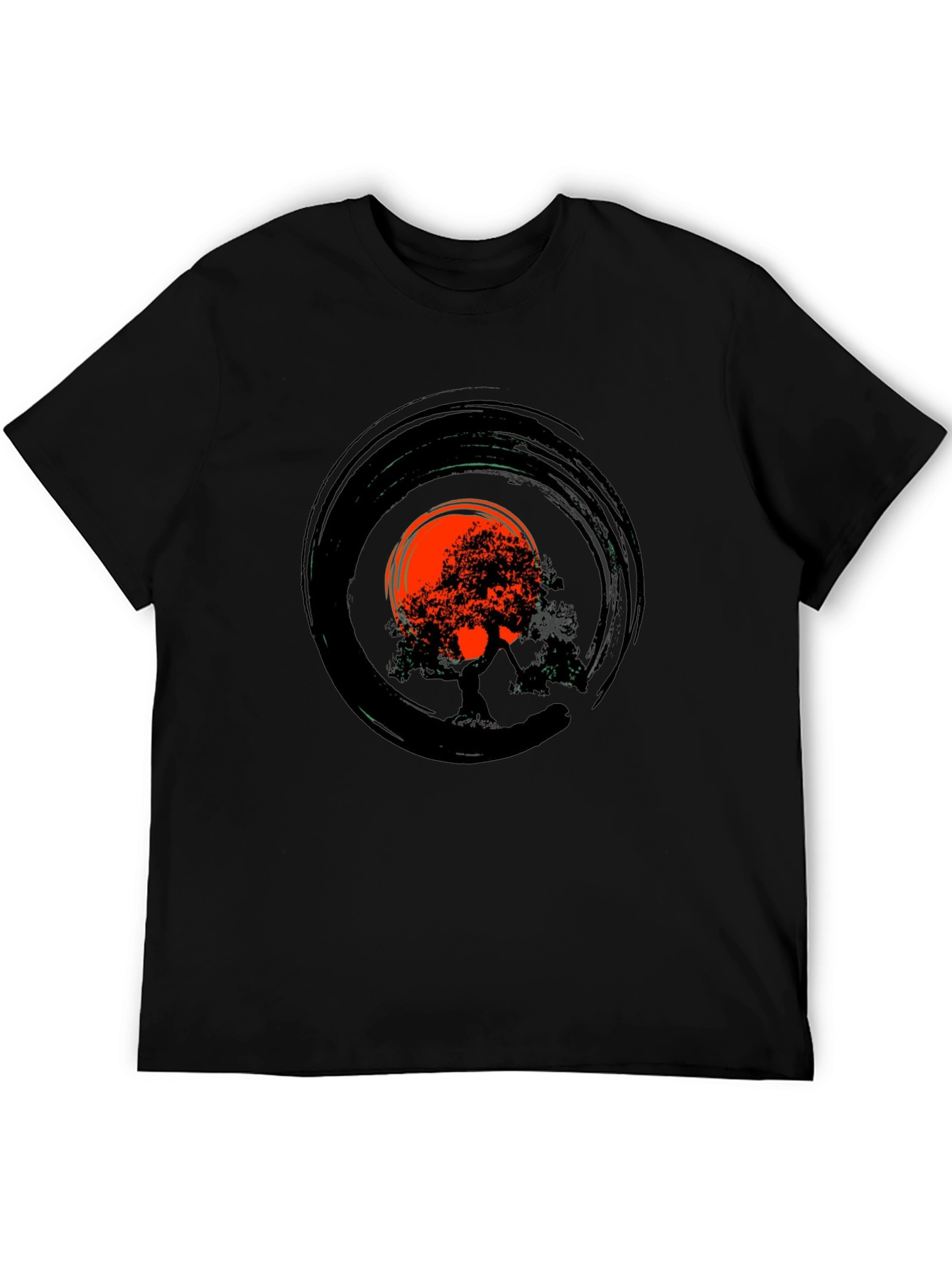 Zen Tree Circle Graphic Tee - Black