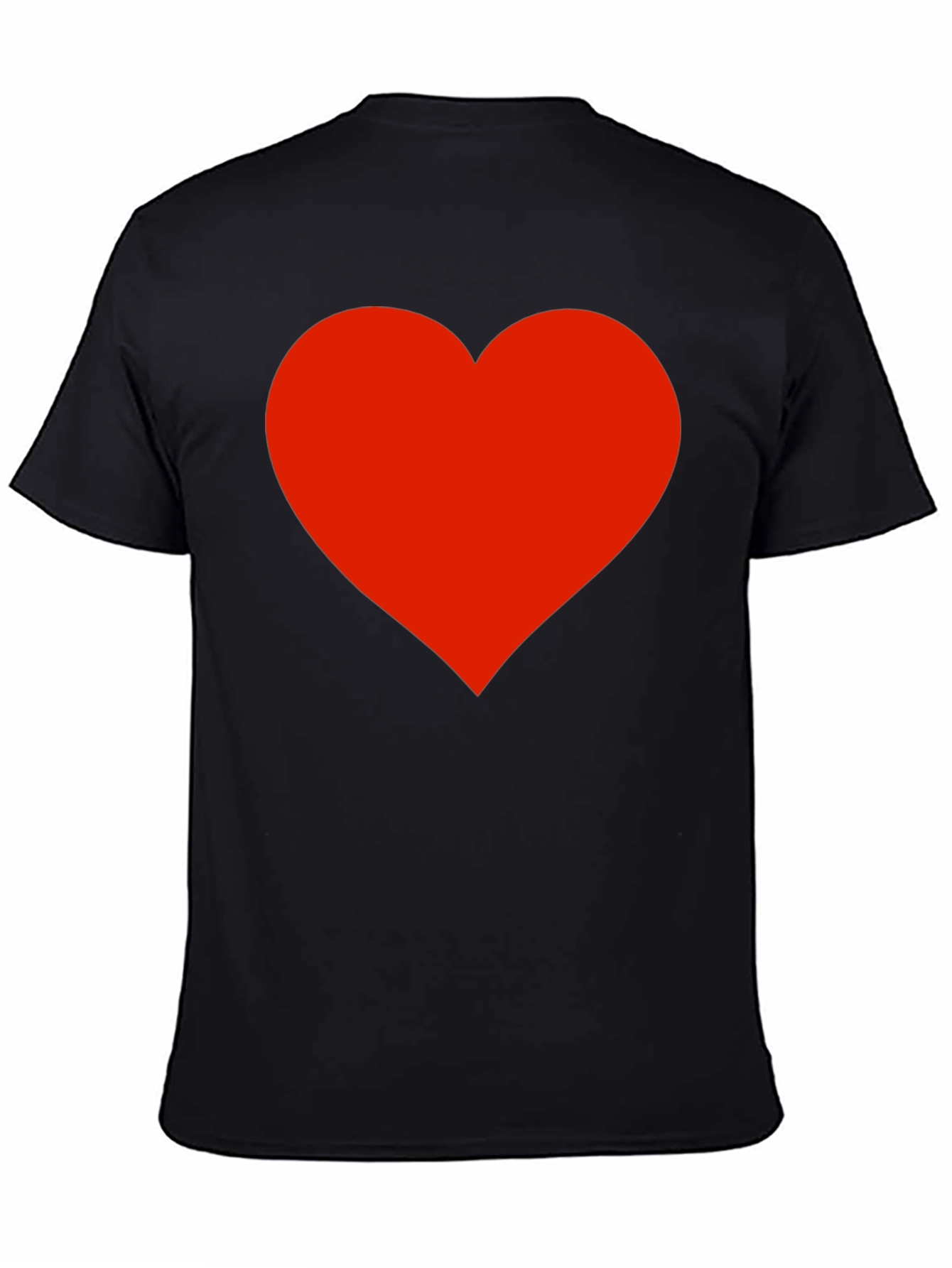 Black T-Shirt with Red Heart Graphic