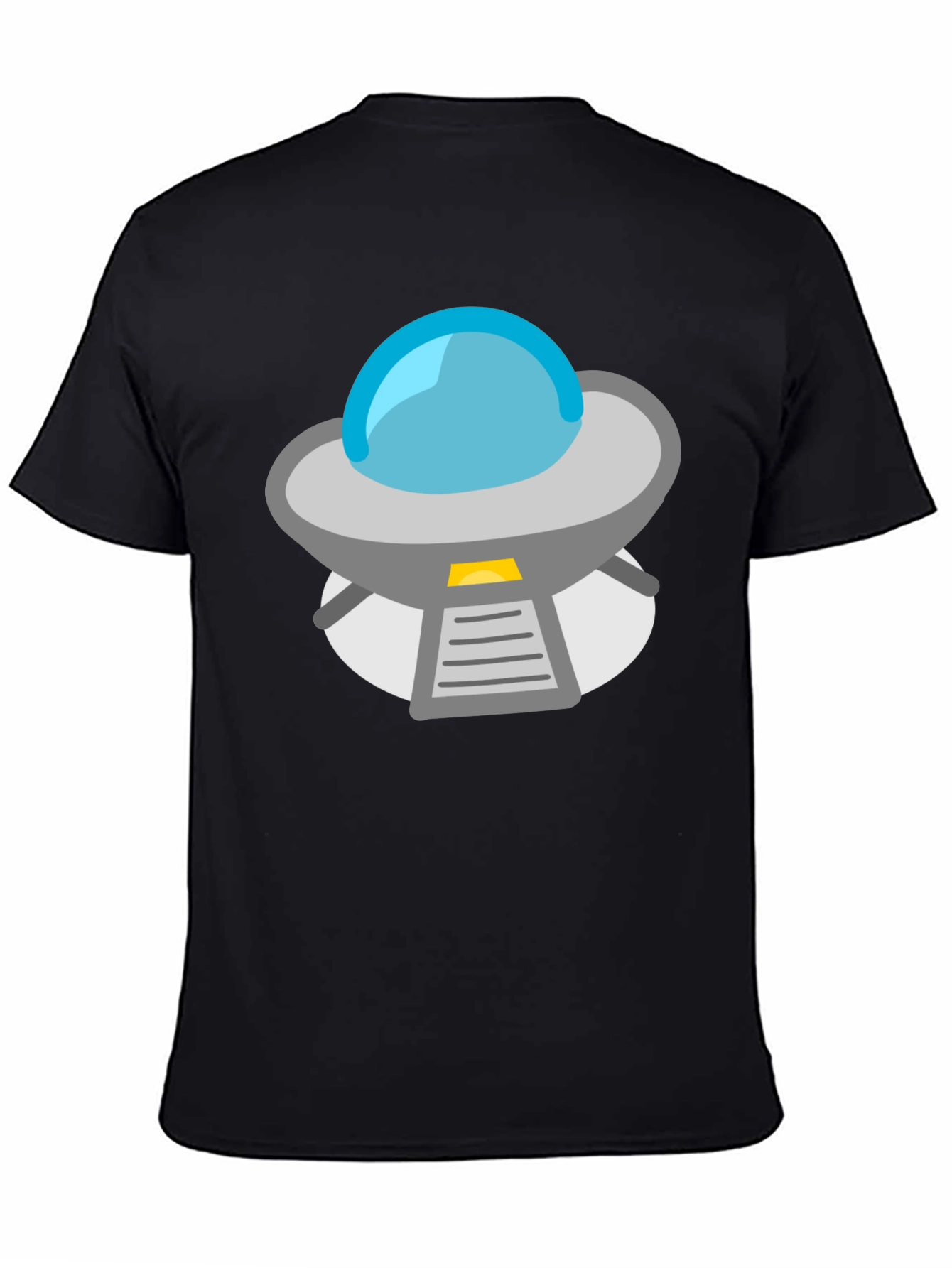 UFO Graphic T-Shirt - Black Short Sleeve Casual