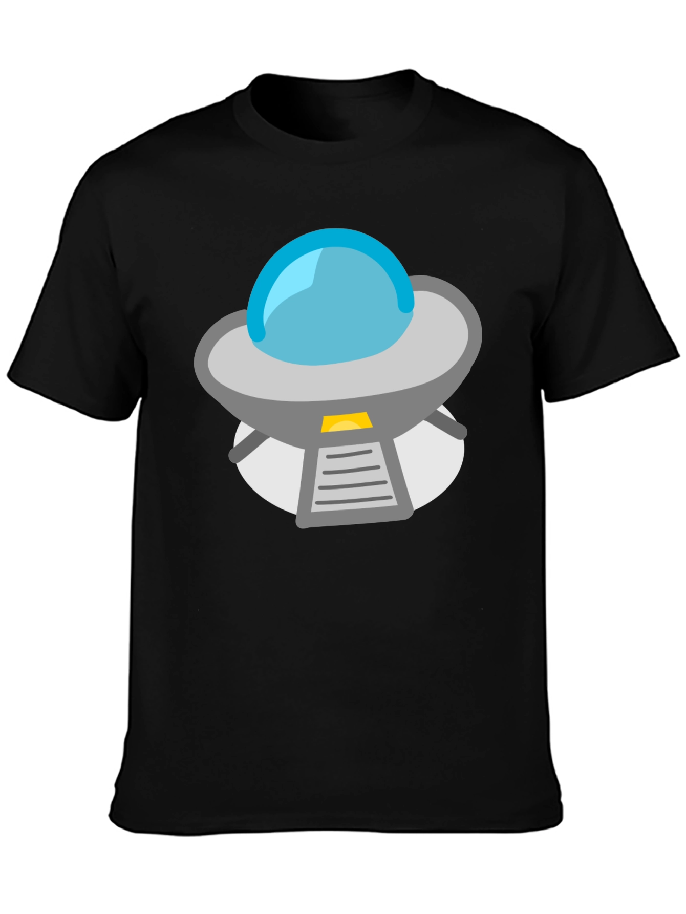 UFO Graphic T-Shirt - Black Short Sleeve Casual