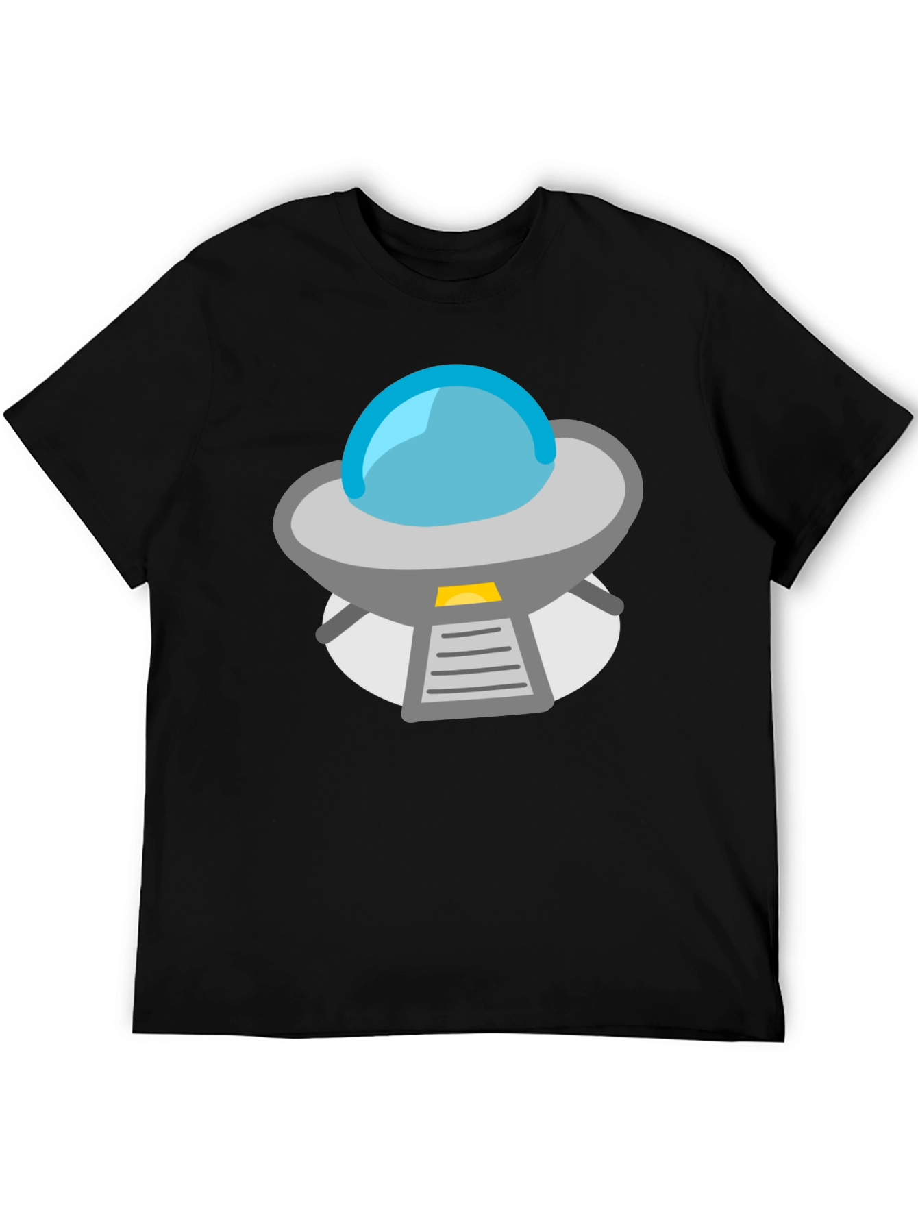 UFO Graphic T-Shirt - Black Short Sleeve Casual