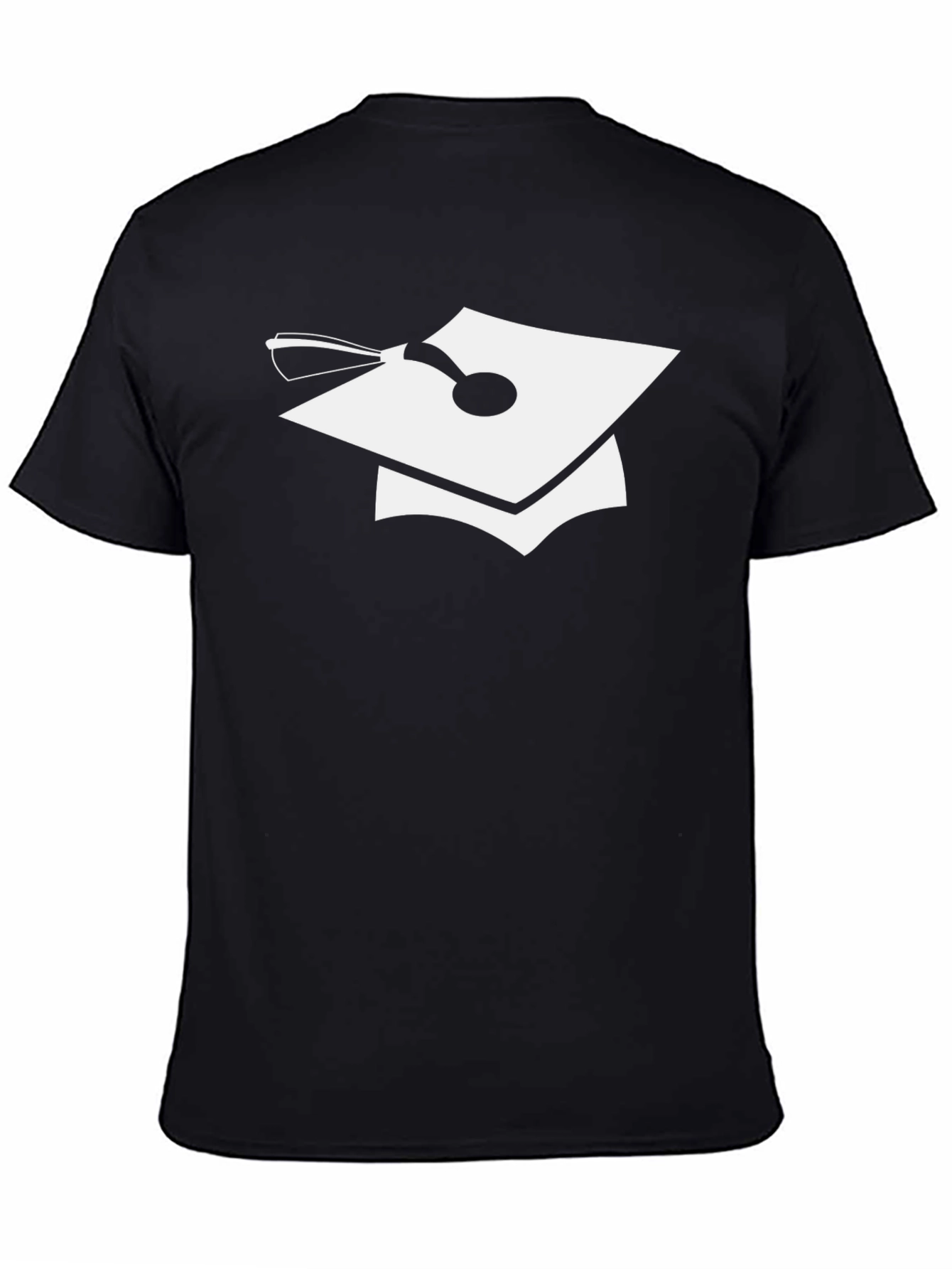 Graduation Cap Graphic Tee - Black