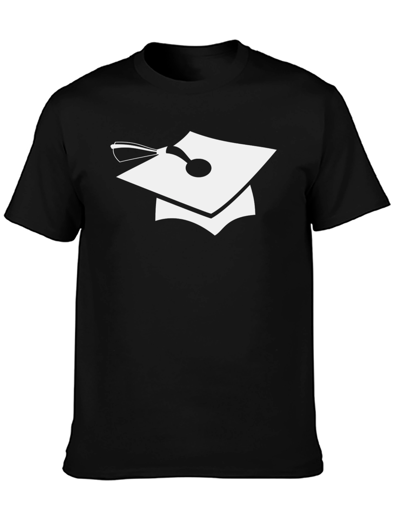 Graduation Cap Graphic Tee - Black