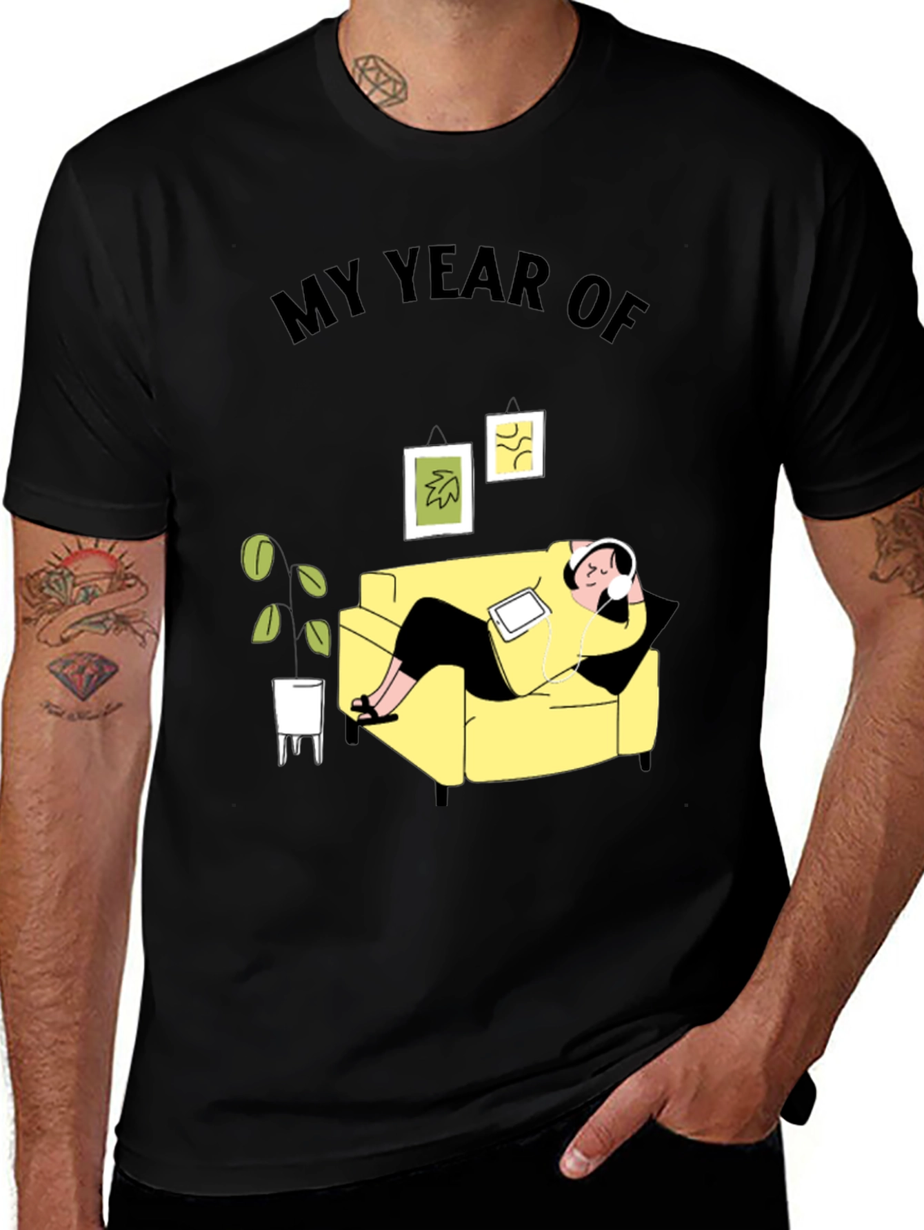 My Year Of Chill Black Graphic T-Shirt