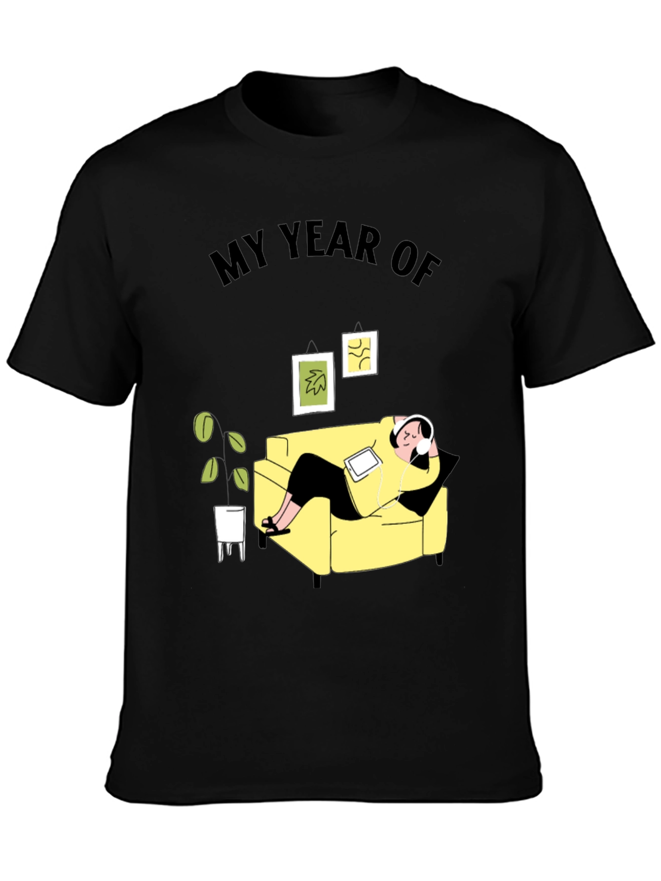 My Year Of Chill Black Graphic T-Shirt