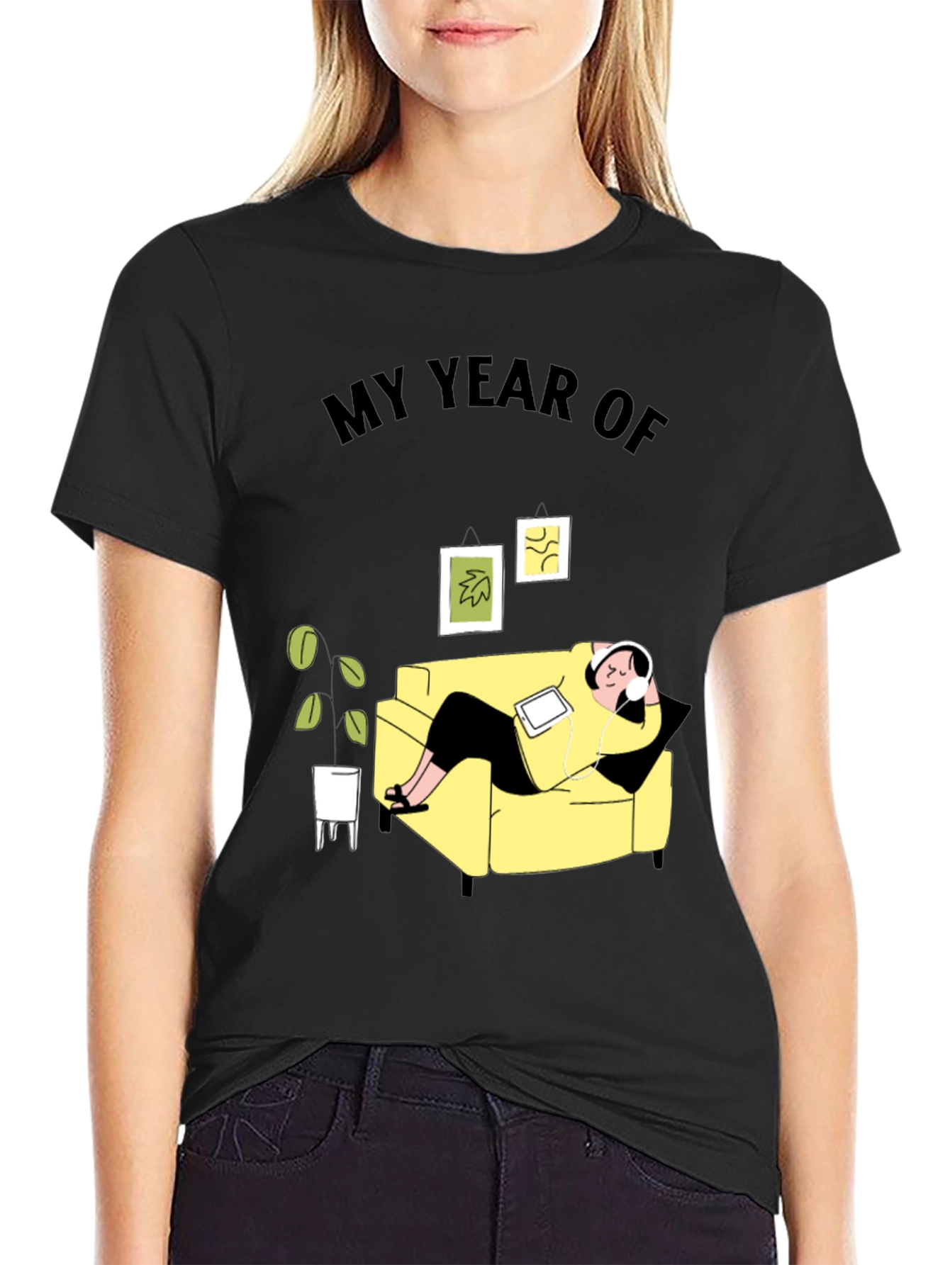 My Year Of Chill Black Graphic T-Shirt