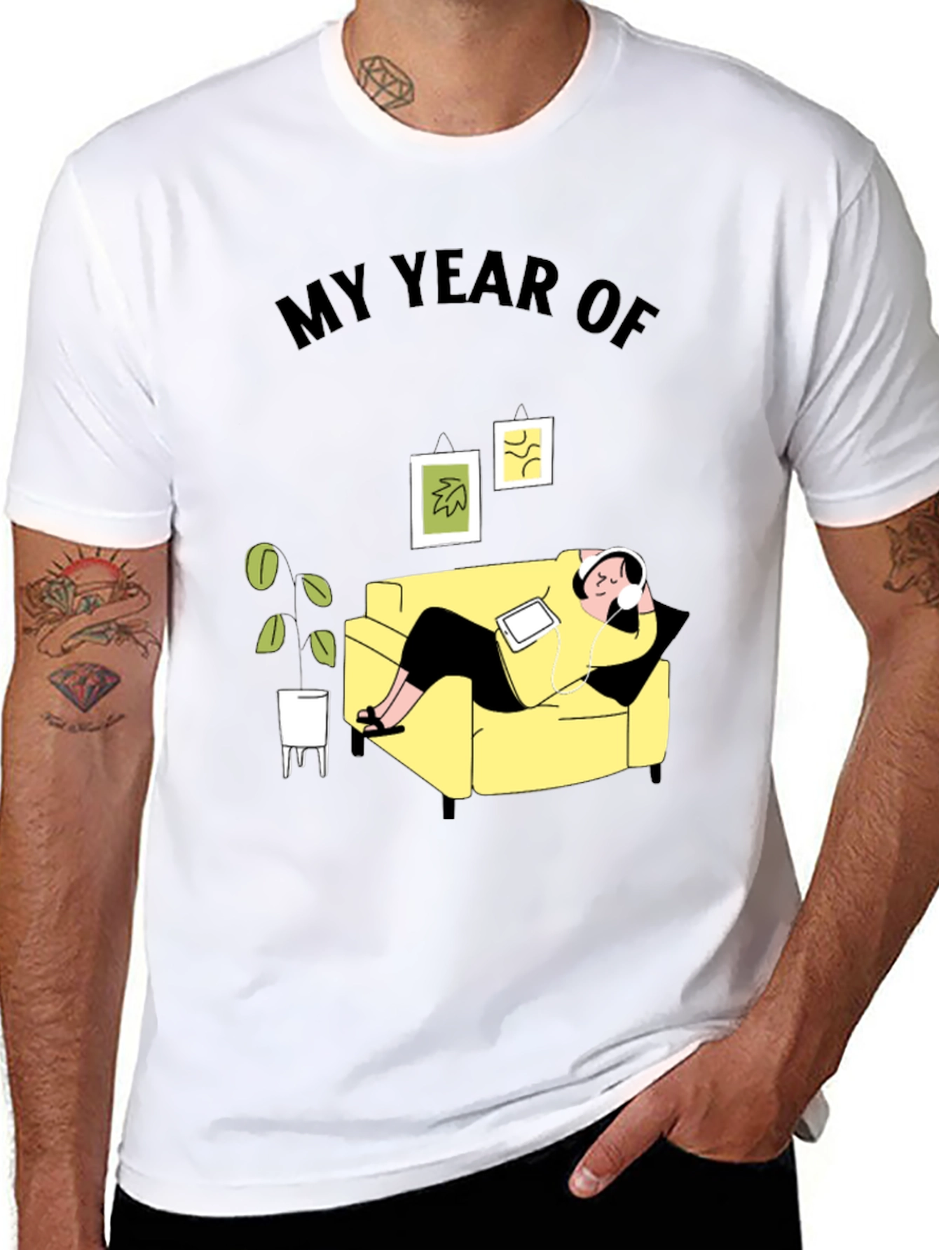 My Year Of Chill Black Graphic T-Shirt