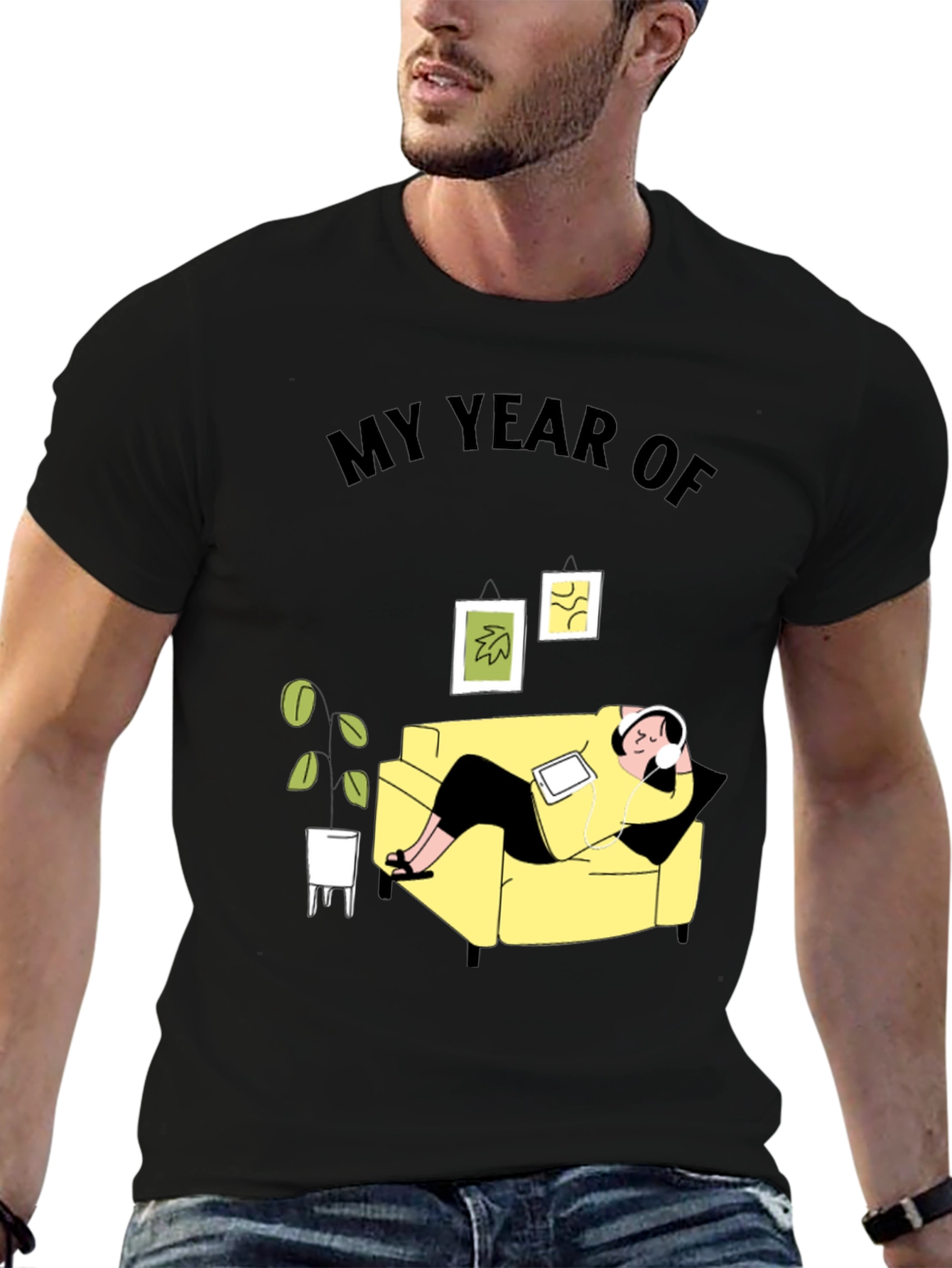 My Year Of Chill Black Graphic T-Shirt