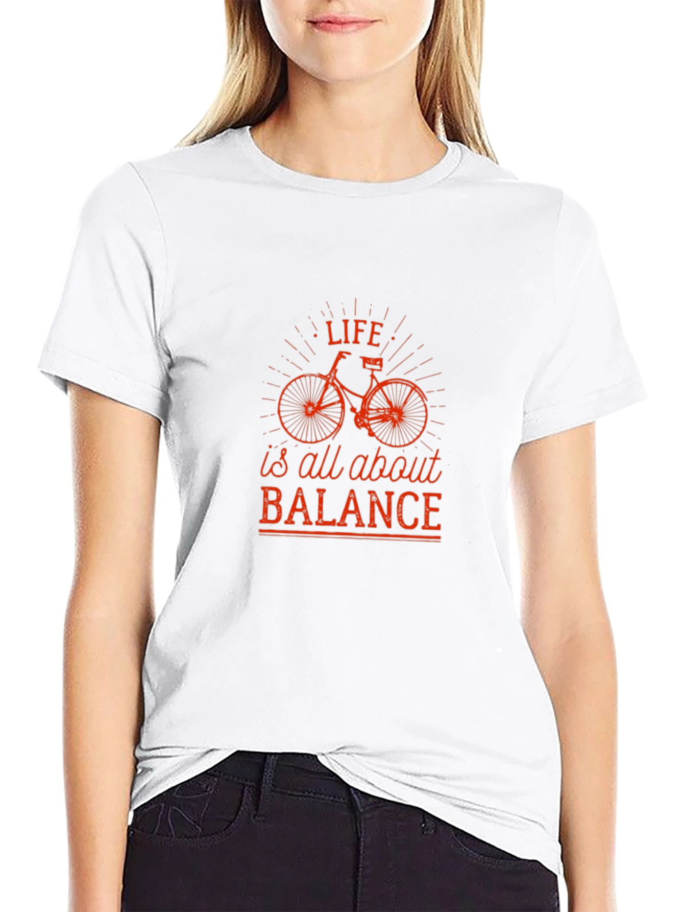 Life Balance Bicycle Graphic Tee - Black Cotton T-Shirt