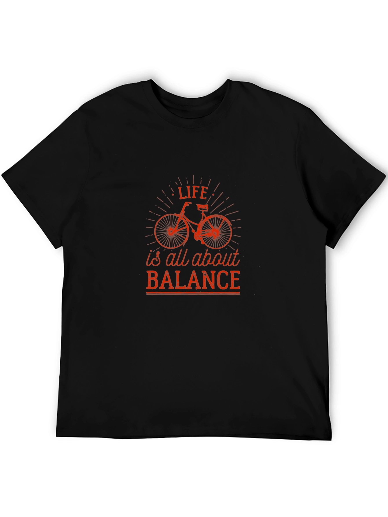 Life Balance Bicycle Graphic Tee - Black Cotton T-Shirt
