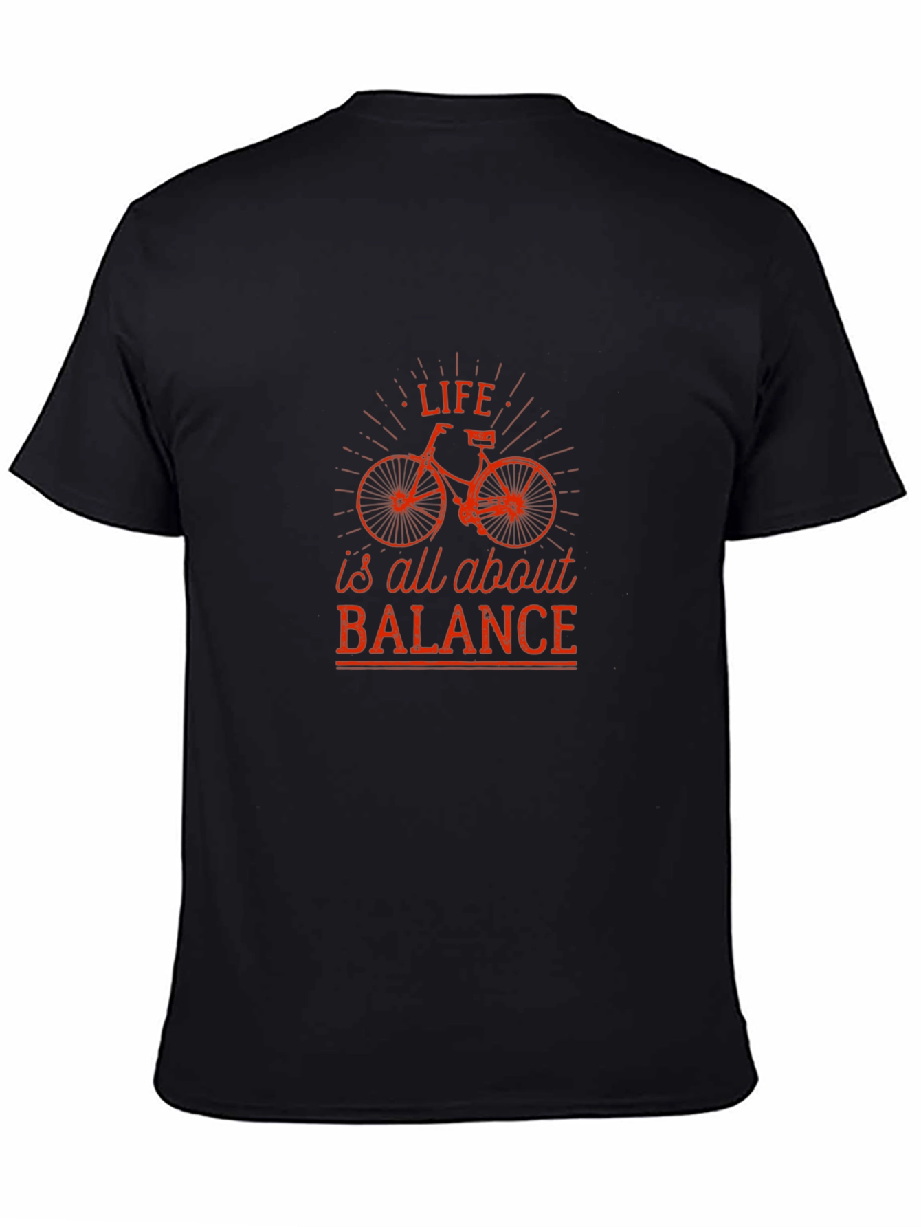 Life Balance Bicycle Graphic Tee - Black Cotton T-Shirt
