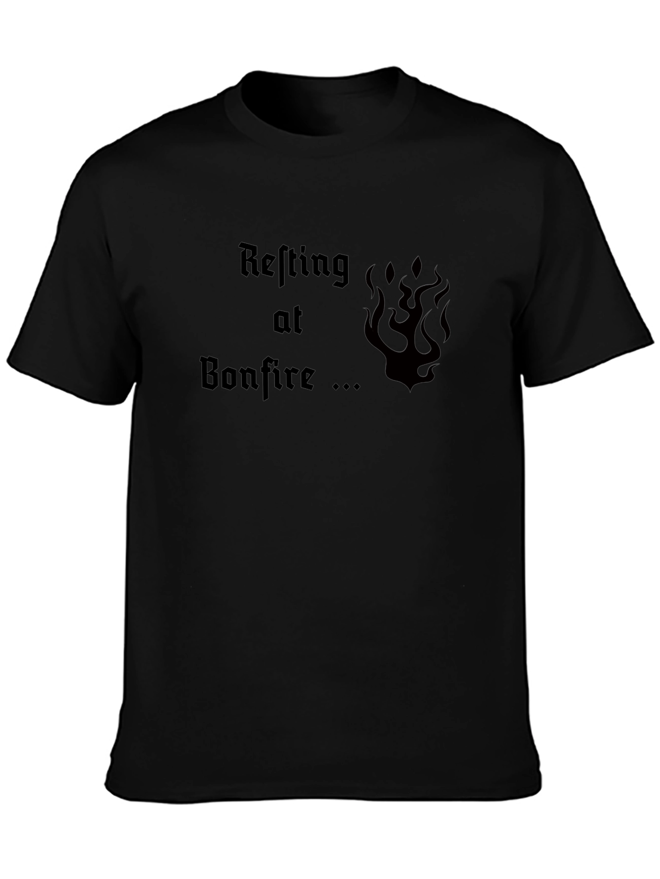 Resting at Bonfire Graphic Tee - Black