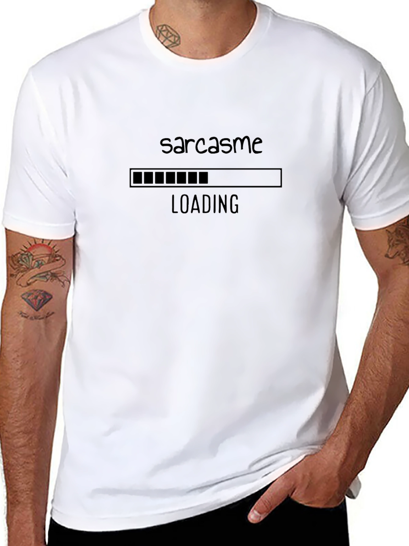 Sarcasm Loading Black T-Shirt - Mens Graphic Tee