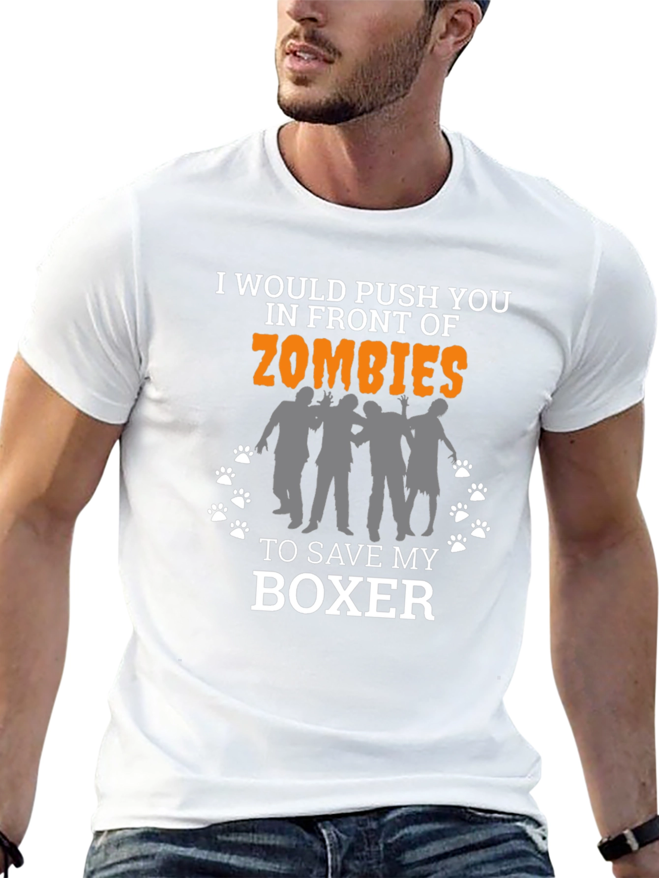 Zombie Boxer Dog Lover T-Shirt - Funny Gift