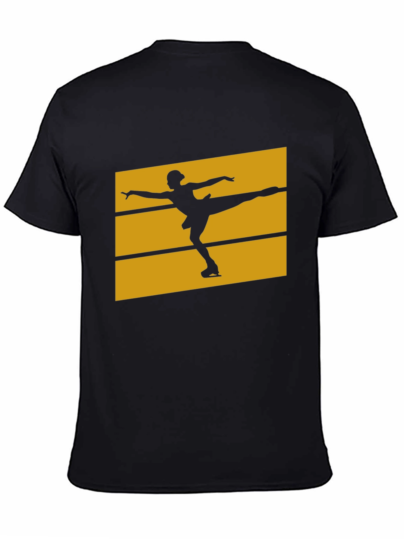 Figure Skating Graphic Tee - Black Cotton T-Shirt