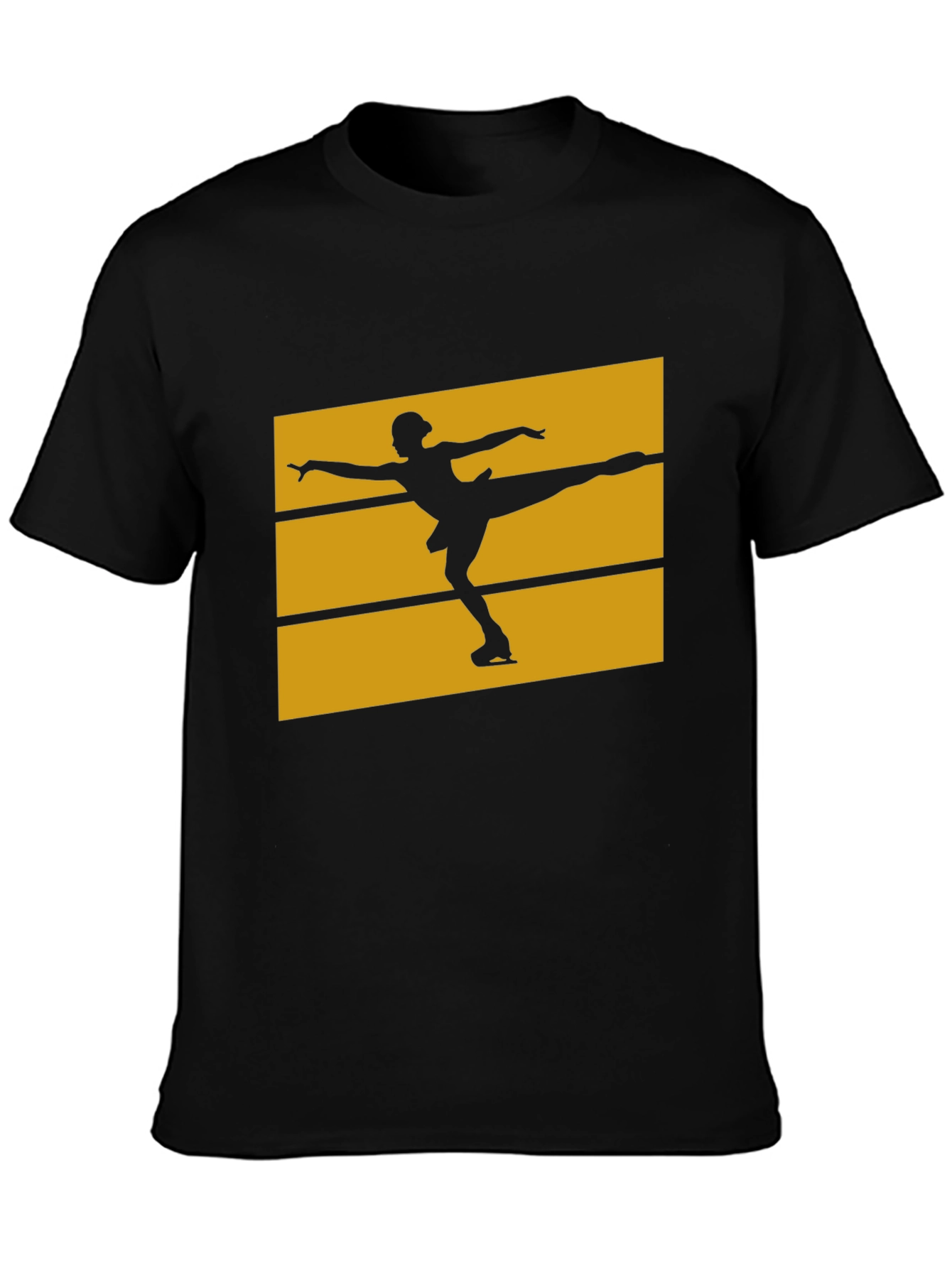 Figure Skating Graphic Tee - Black Cotton T-Shirt