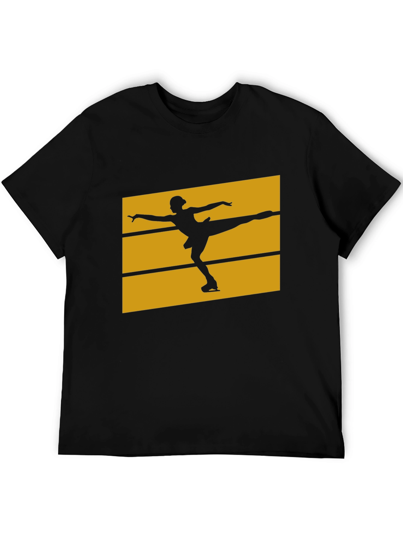 Figure Skating Graphic Tee - Black Cotton T-Shirt