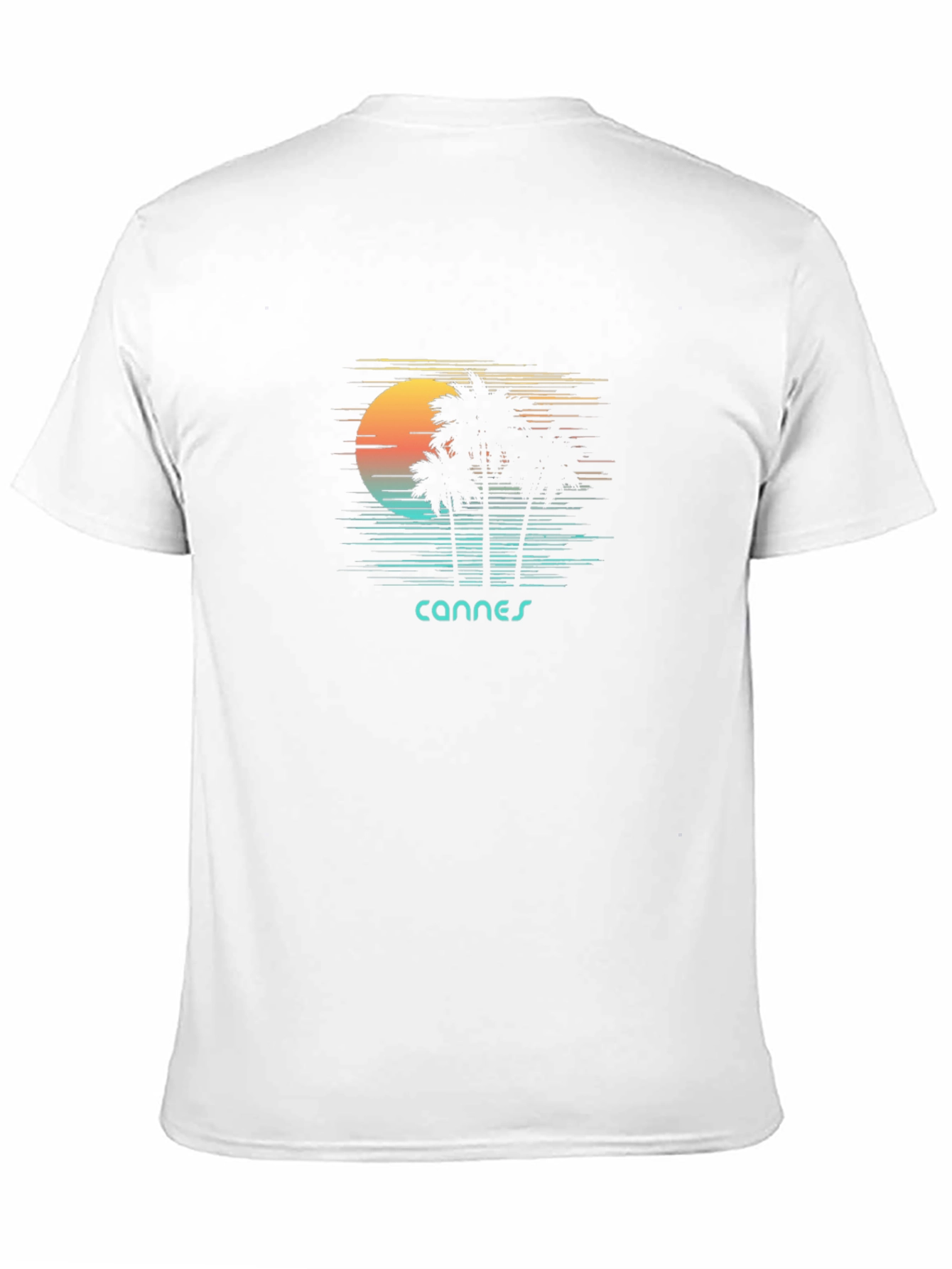 Retro Cannes Palm Tee - Black