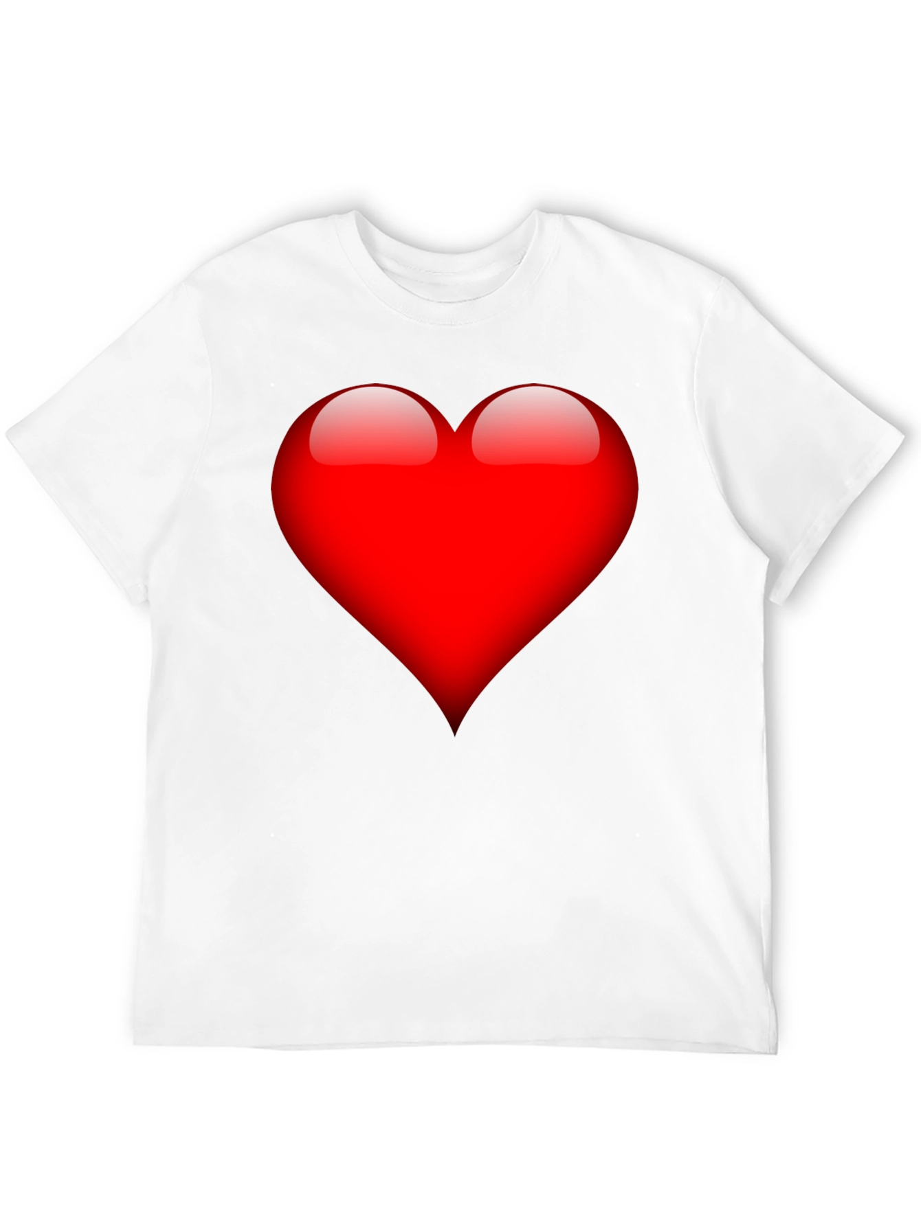 Bold Red Heart Graphic Black T-Shirt