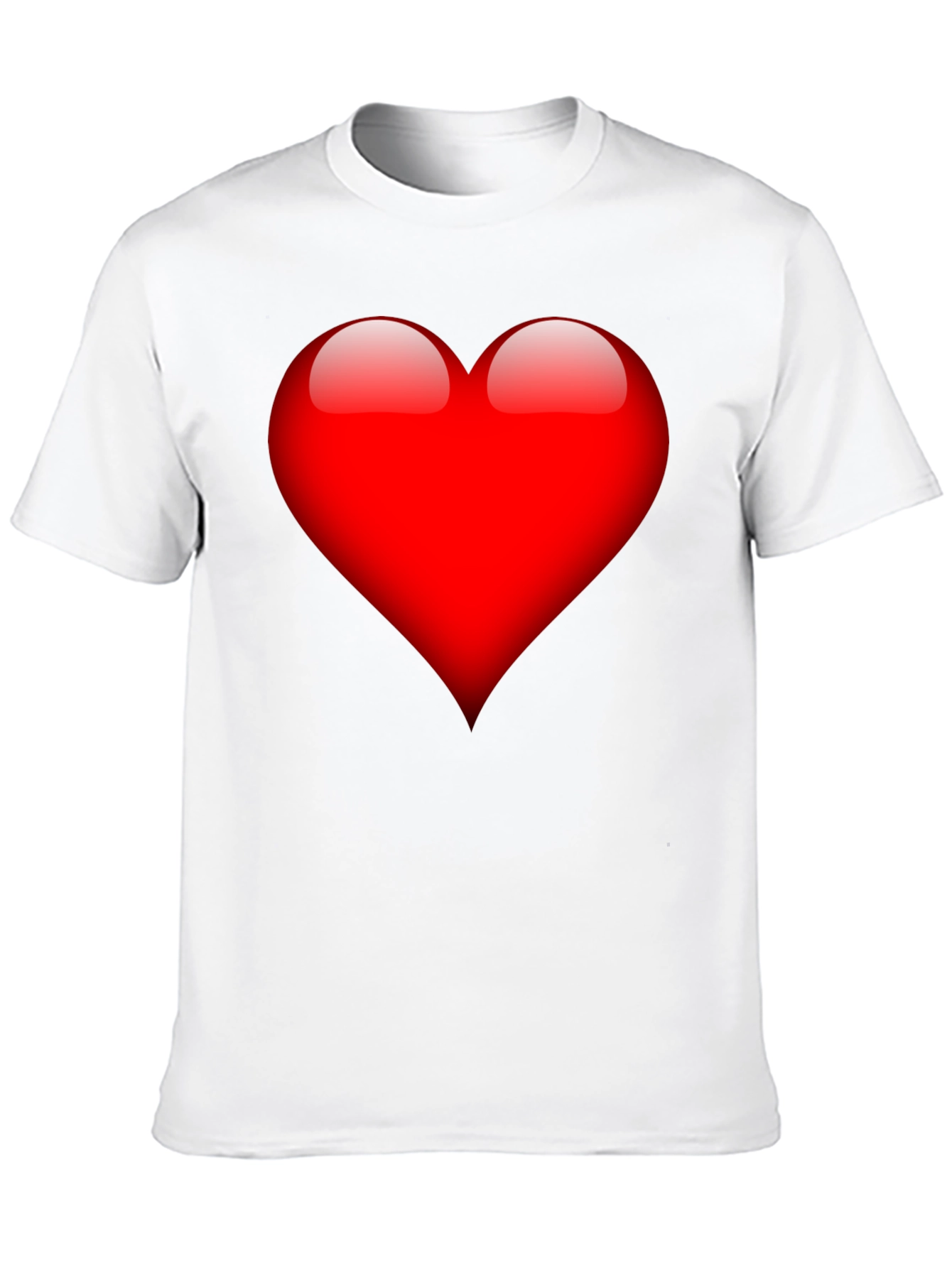 Bold Red Heart Graphic Black T-Shirt