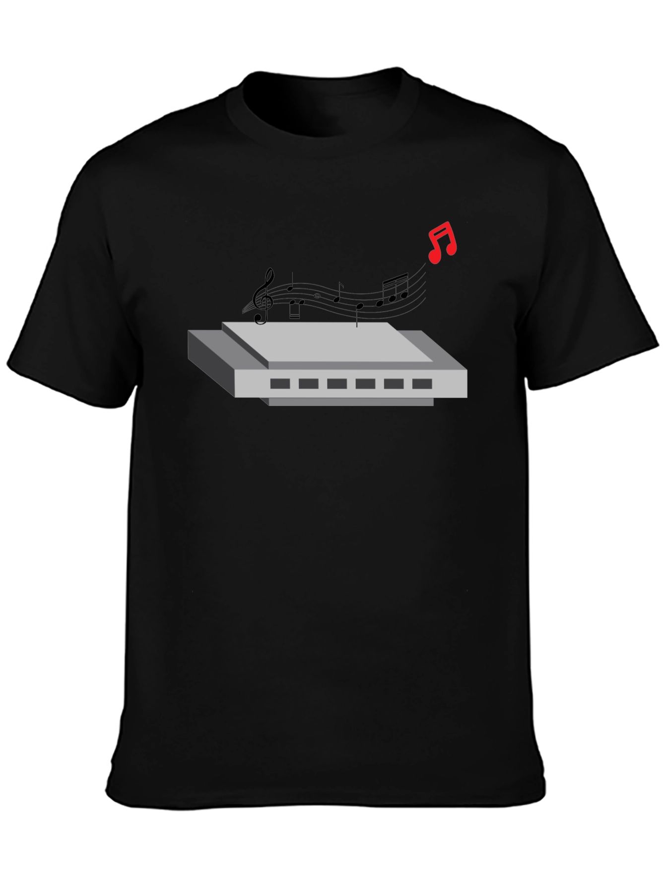 Harmonica Graphic Tee - Music Lovers T-Shirt