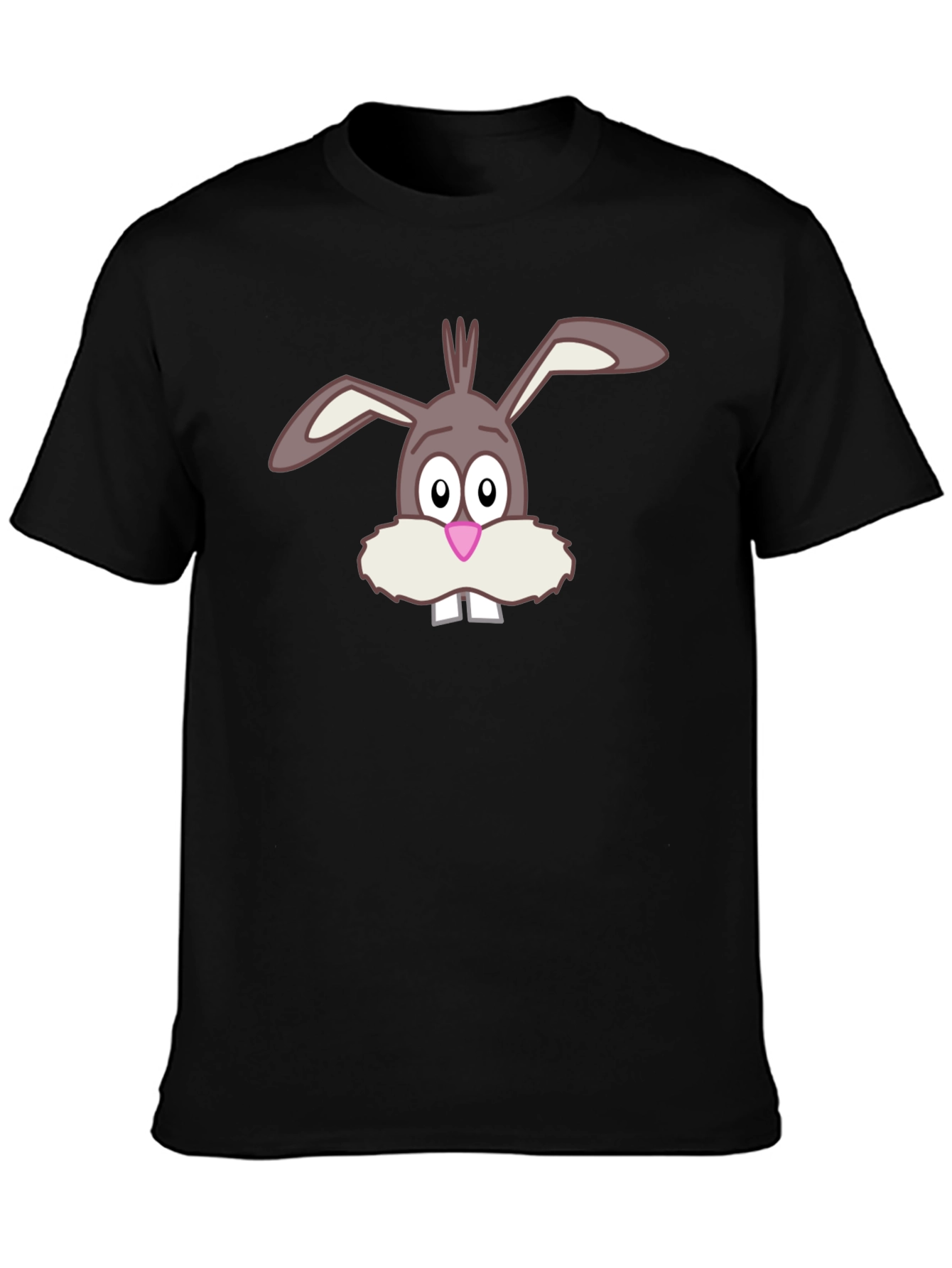 Funny Bunny Graphic Tee - Soft Cotton Black T-Shirt