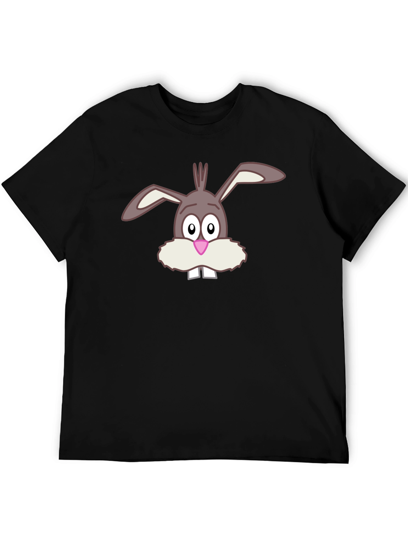 Funny Bunny Graphic Tee - Soft Cotton Black T-Shirt