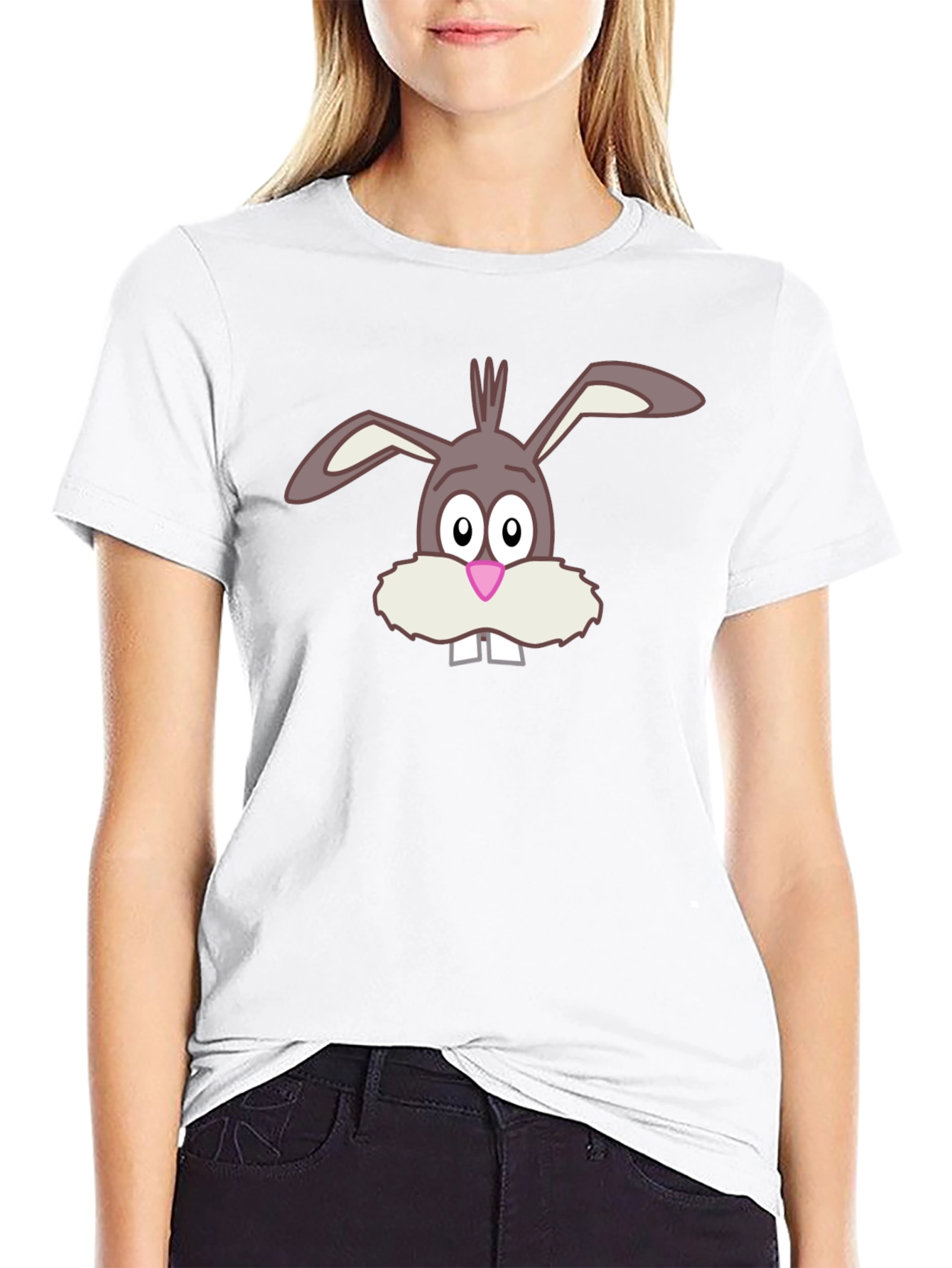 Funny Bunny Graphic Tee - Soft Cotton Black T-Shirt