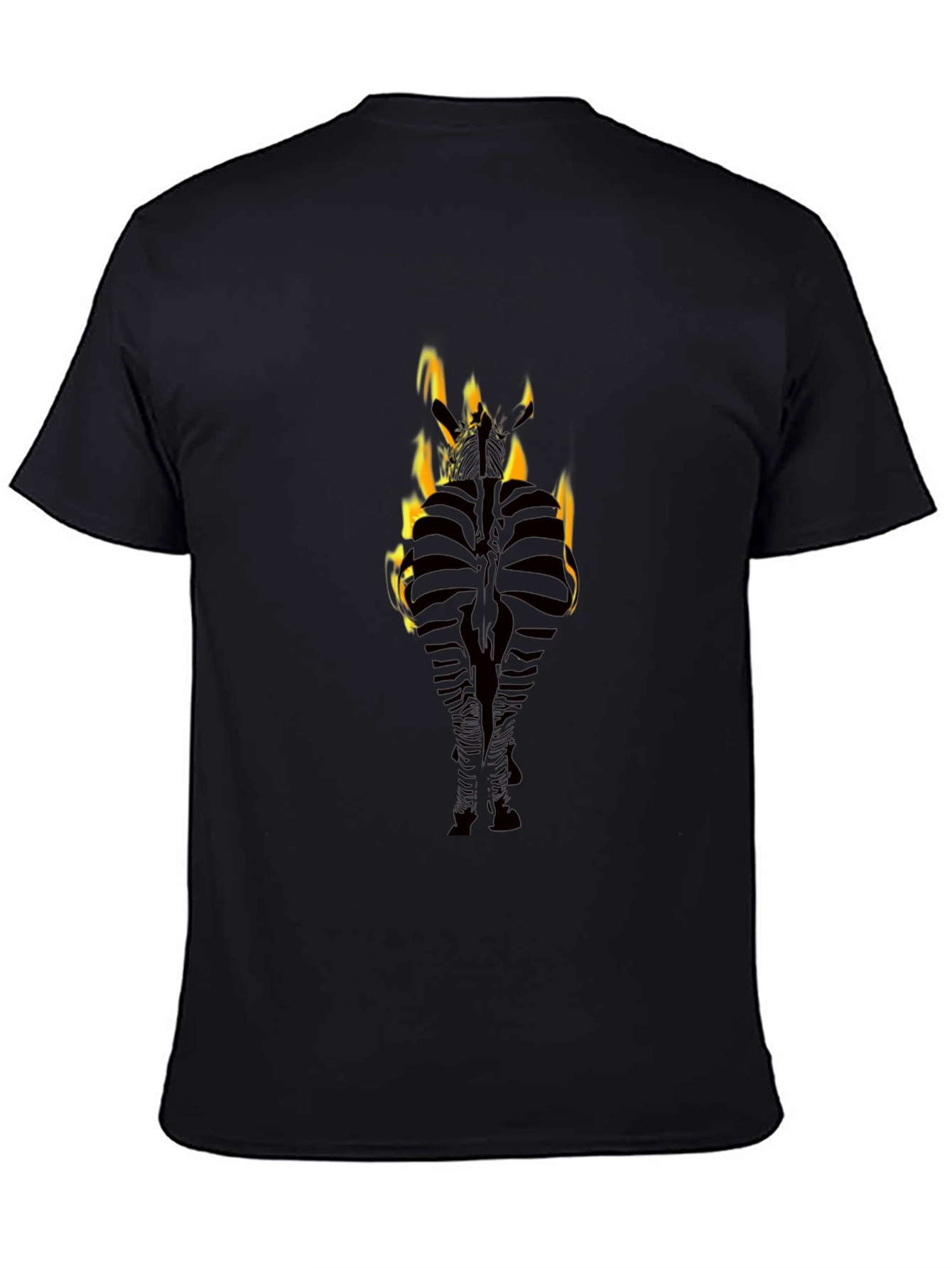 Flaming Zebra Black T-Shirt