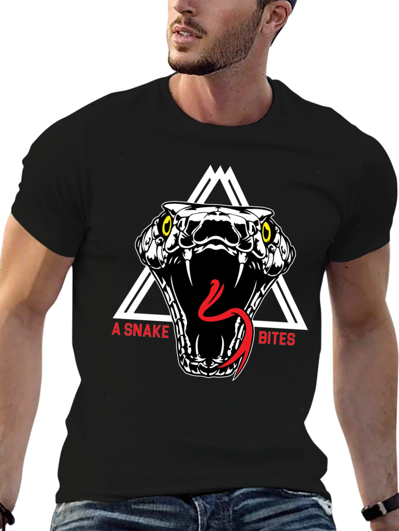 A Snake Bites Graphic Tee - Black