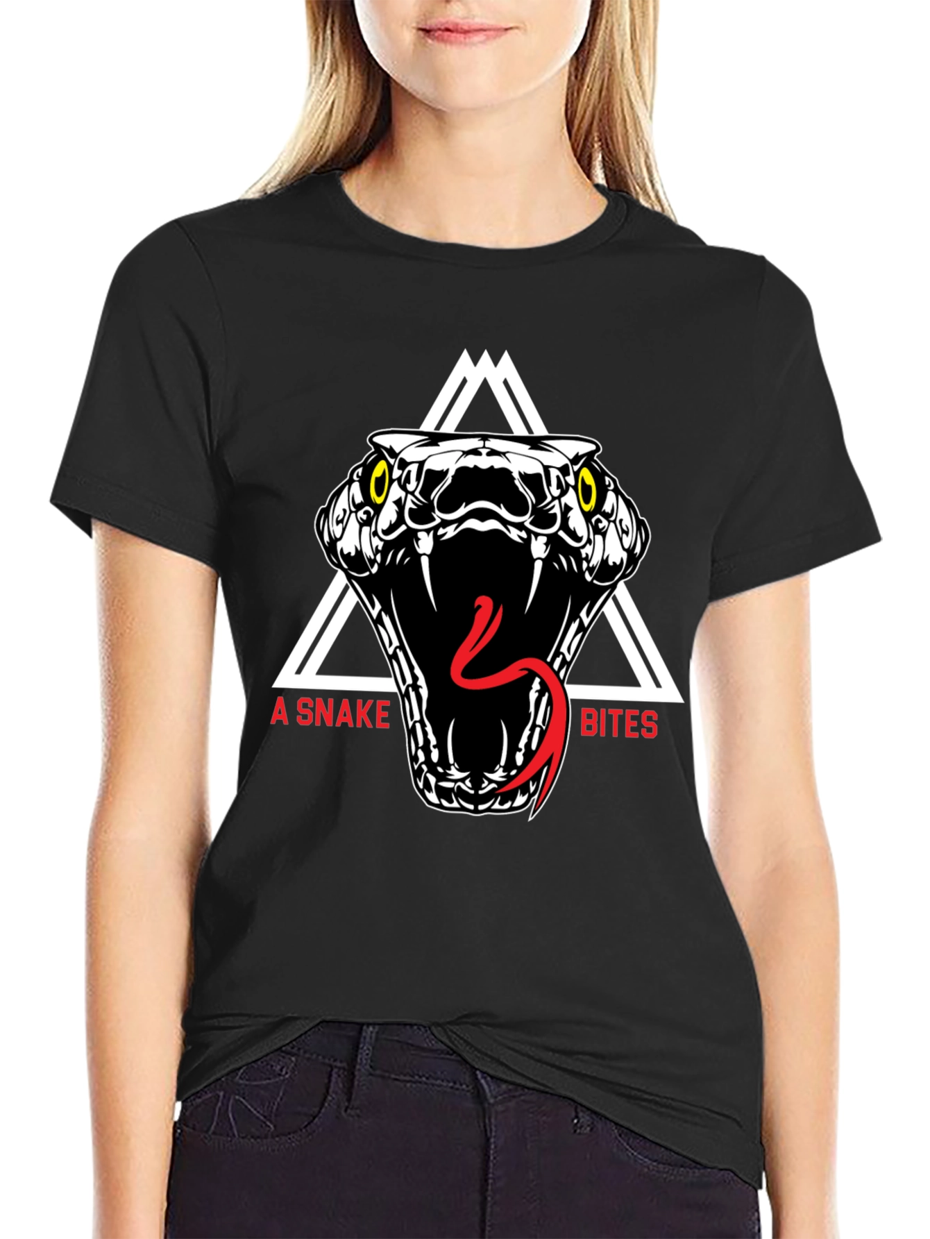 A Snake Bites Graphic Tee - Black