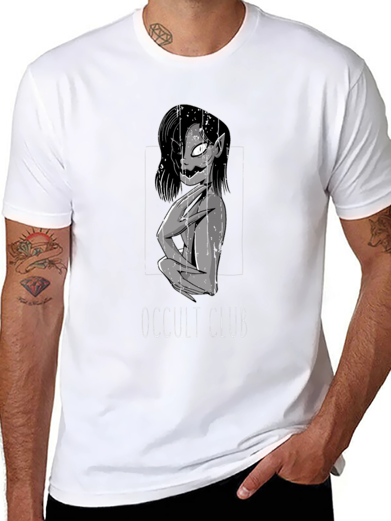 Occult Club Graphic Tee - Dark Aesthetic Shirt