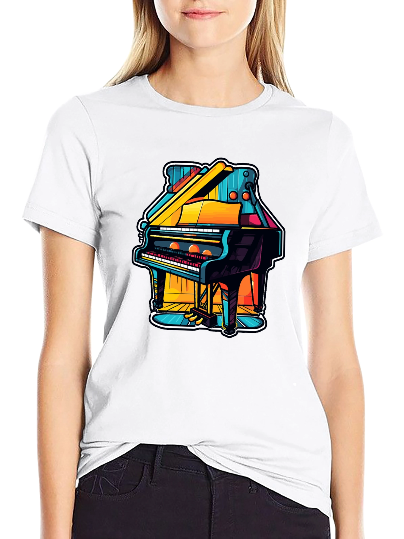Piano Graphic Tee - Unique Music Lover Gift