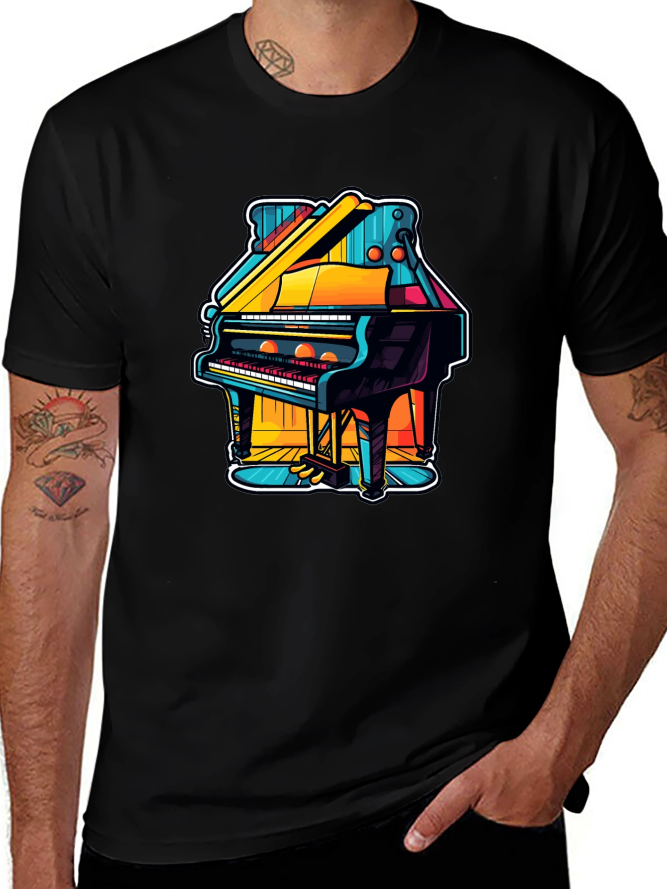 Piano Graphic Tee - Unique Music Lover Gift