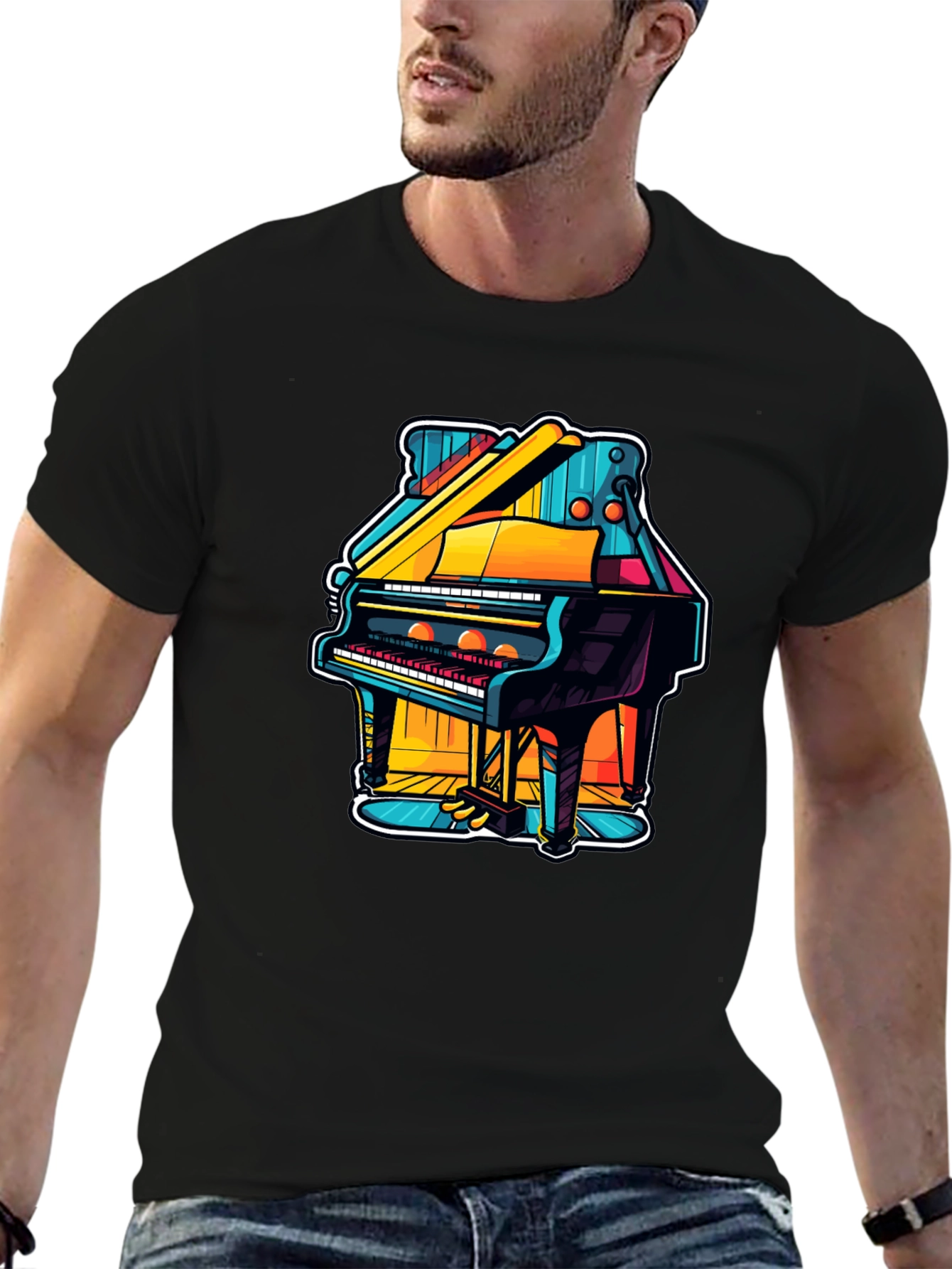 Piano Graphic Tee - Unique Music Lover Gift