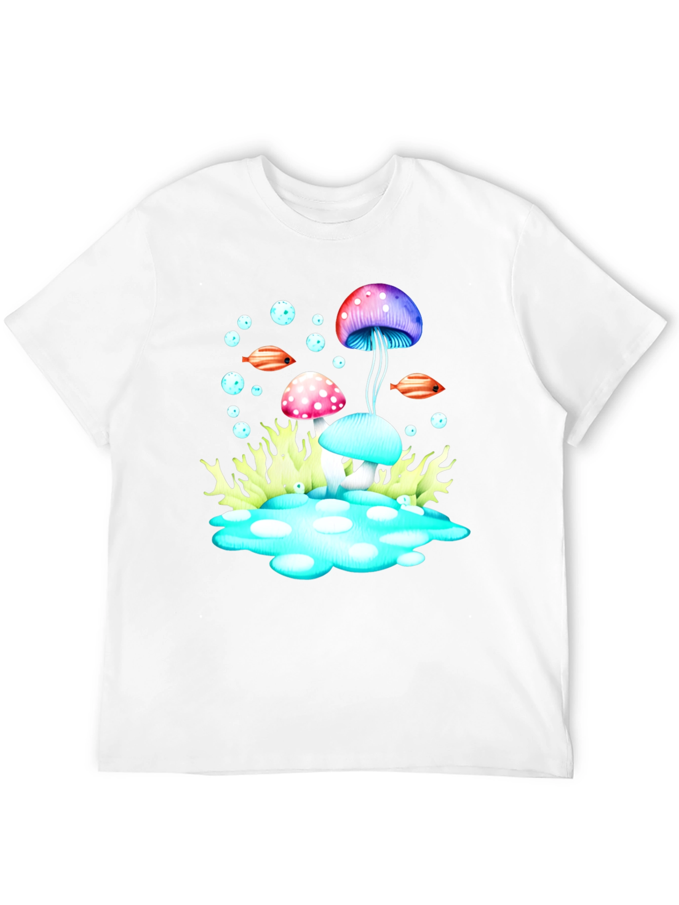Psychedelic Mushroom Graphic Tee - Black Cotton T-Shirt