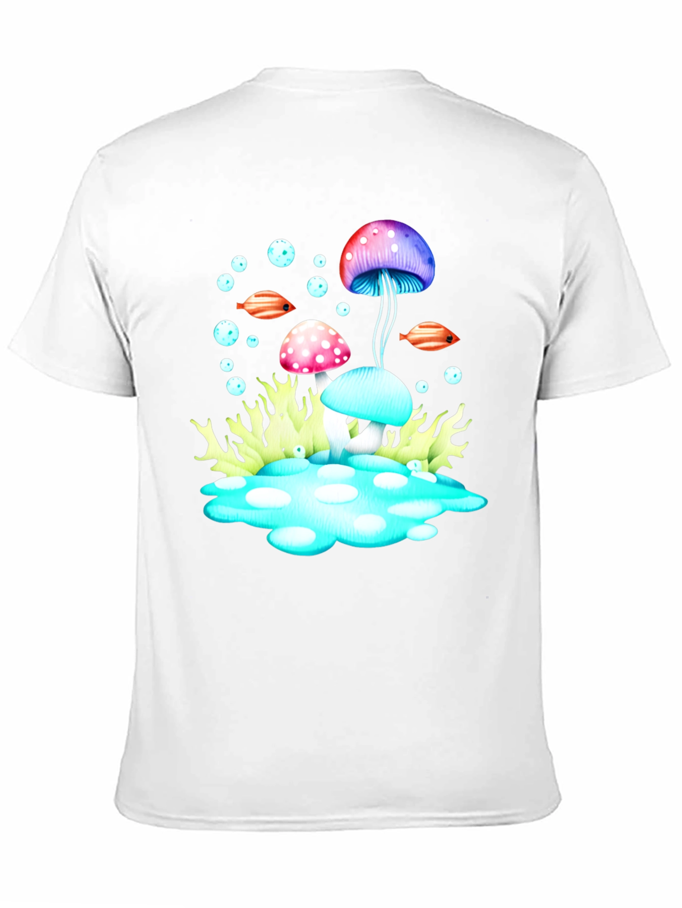 Psychedelic Mushroom Graphic Tee - Black Cotton T-Shirt