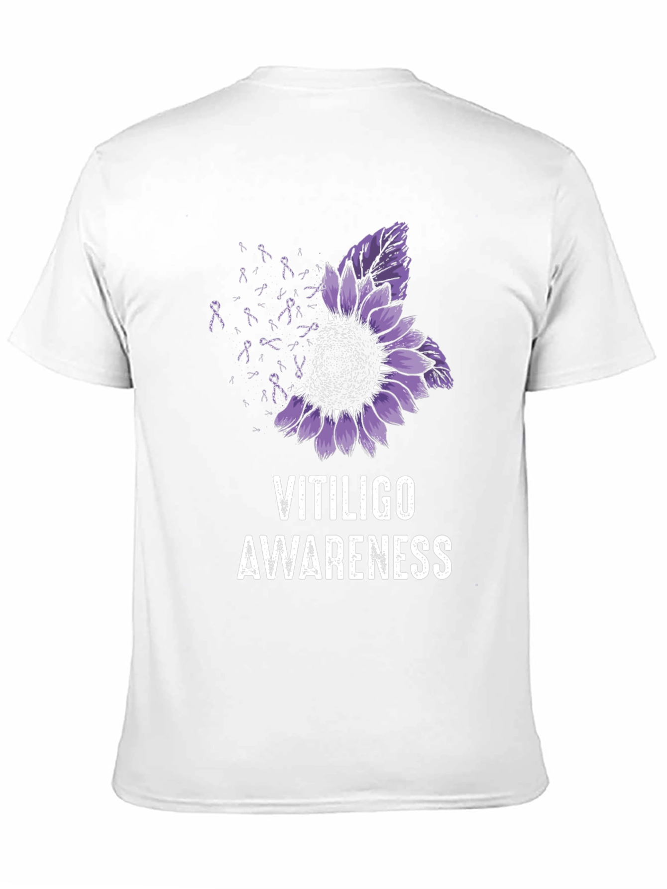 Vitiligo Awareness T-Shirt Purple Sunflower