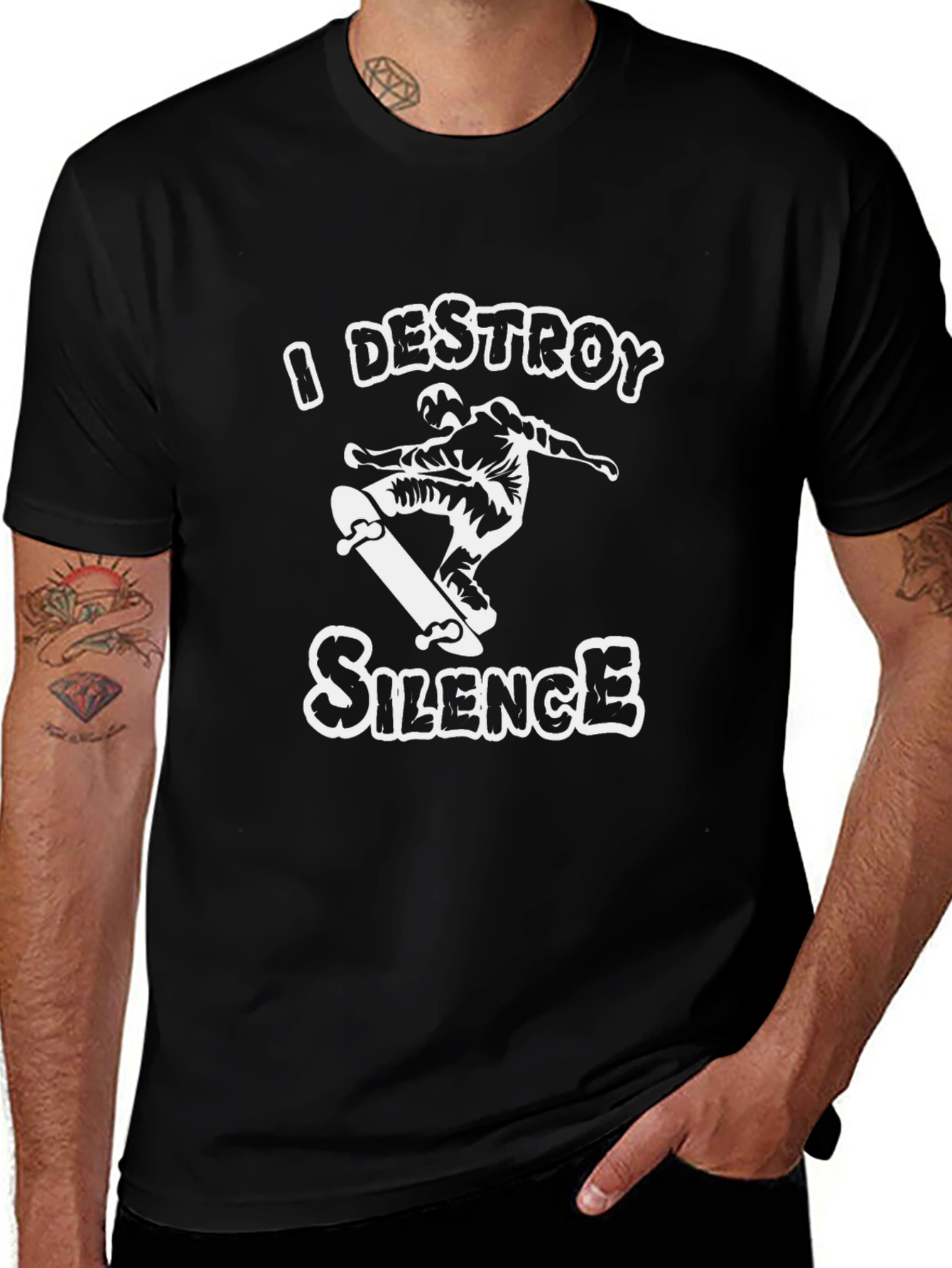 I Destroy Silence Skateboard T-Shirt