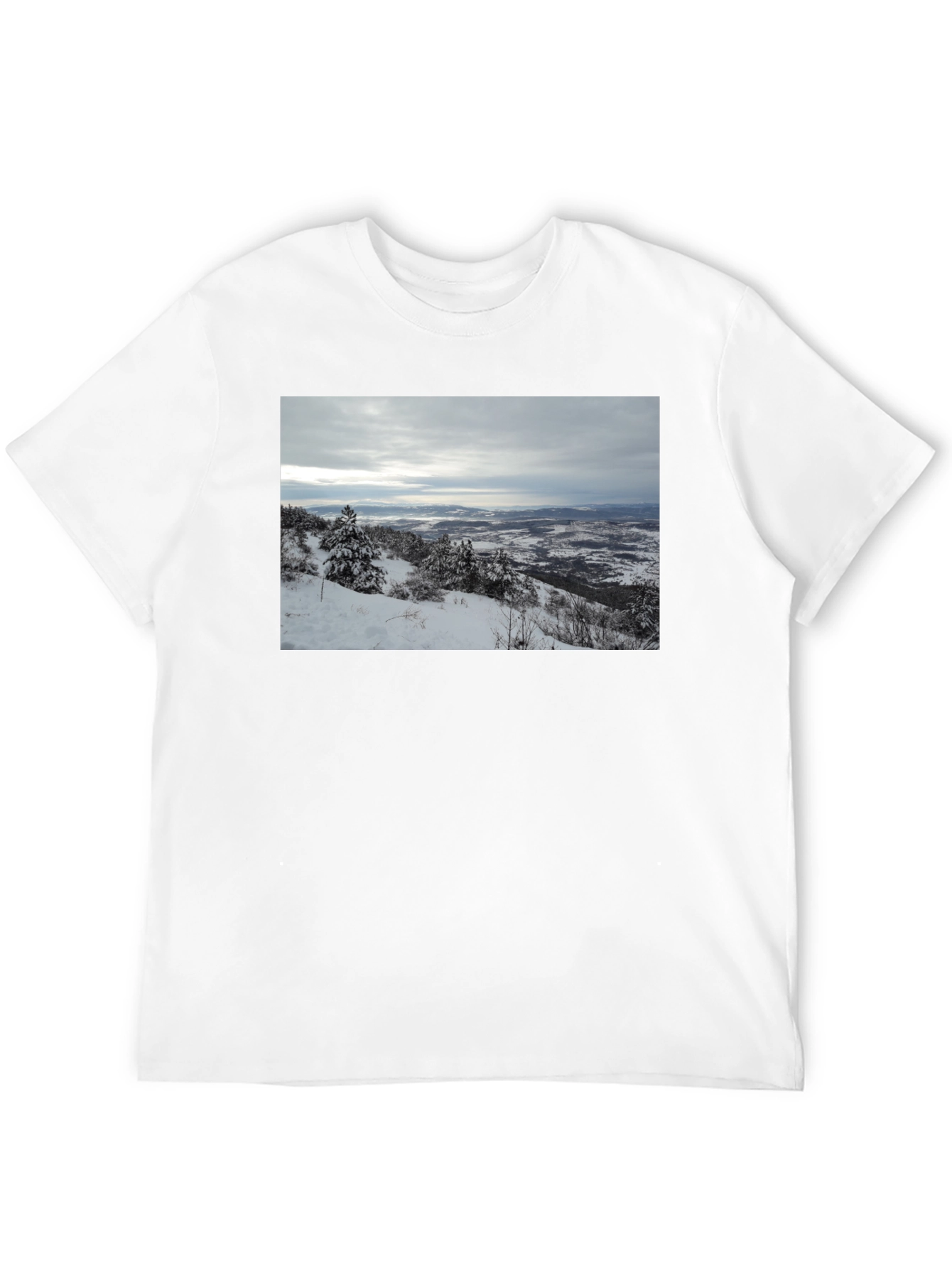 Snowy Landscape Graphic Tee - Black