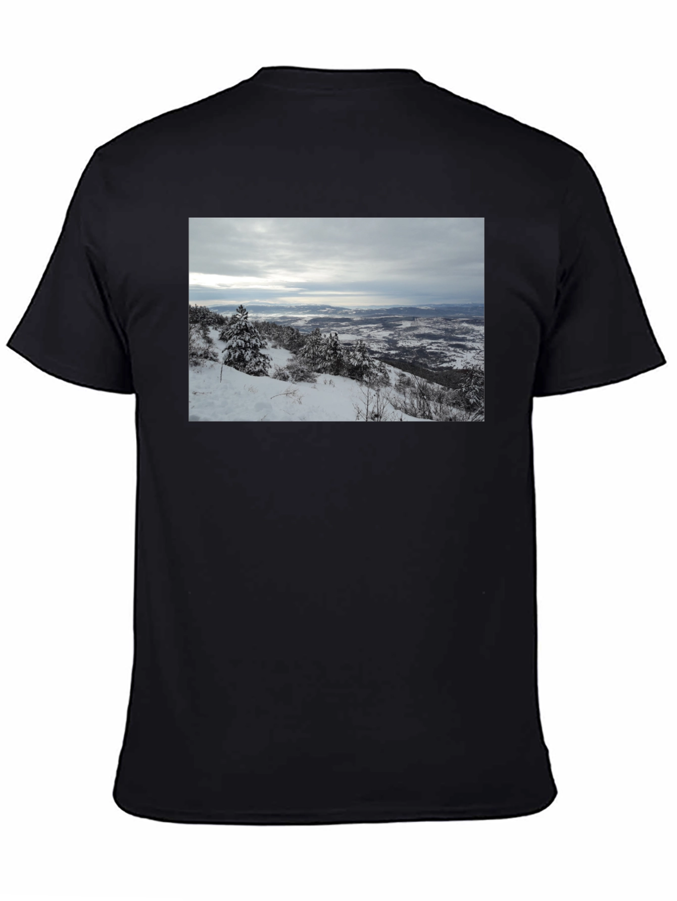 Snowy Landscape Graphic Tee - Black