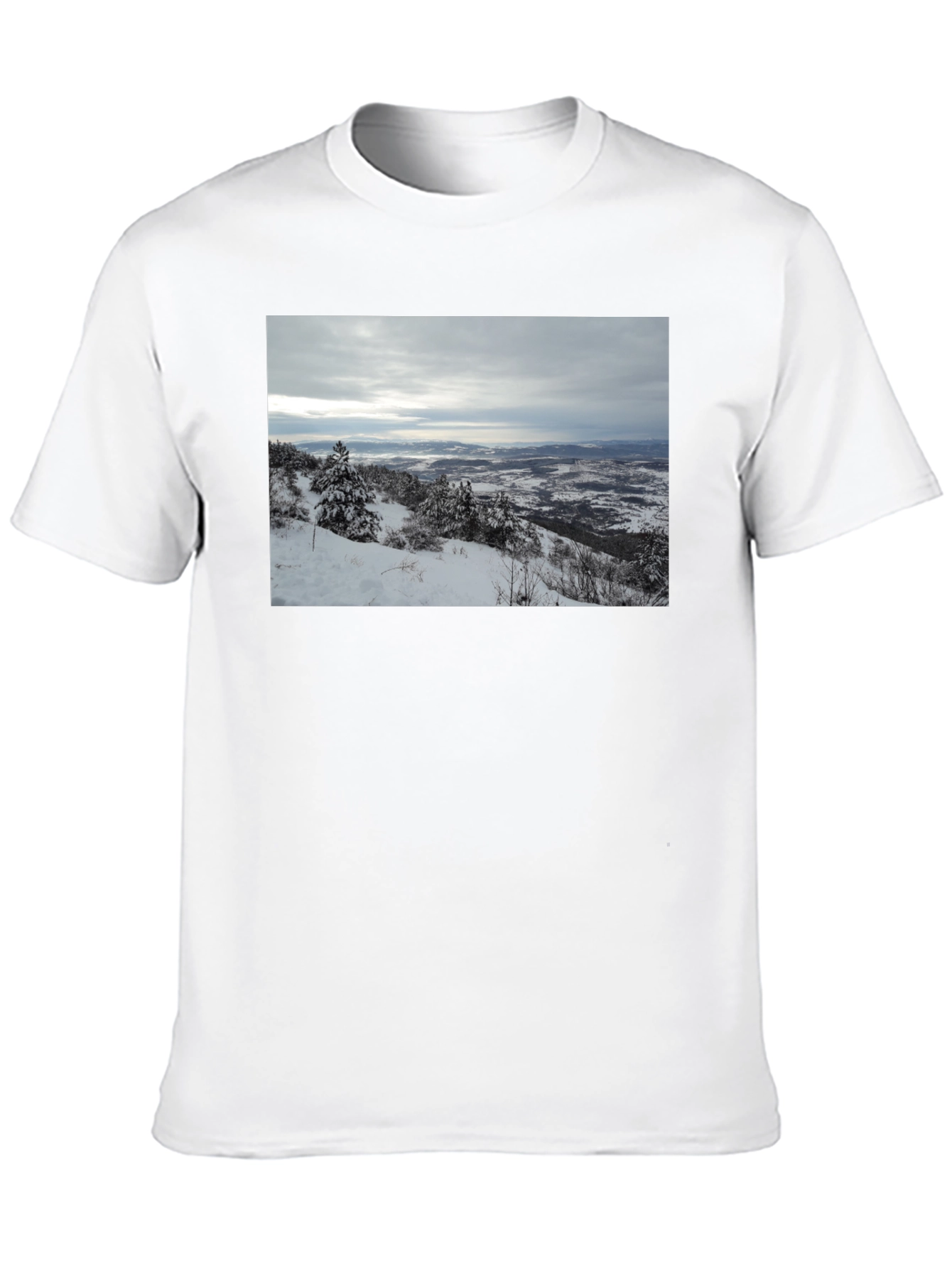 Snowy Landscape Graphic Tee - Black
